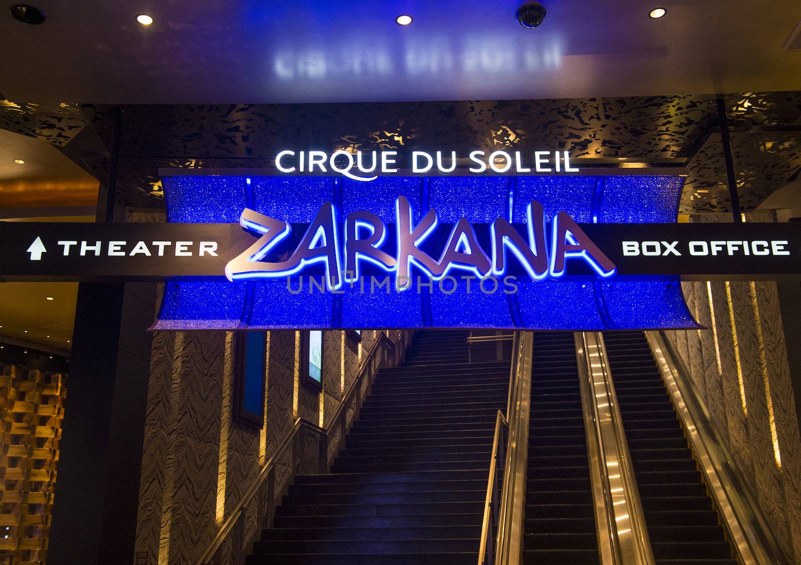 LAS VEGAS - JAN 13 : Zarkana at the Aria hotel in Las Vegas on January 13 2014. Zarkana is a Cirque du Soleil stage production written and directed by François Girard.