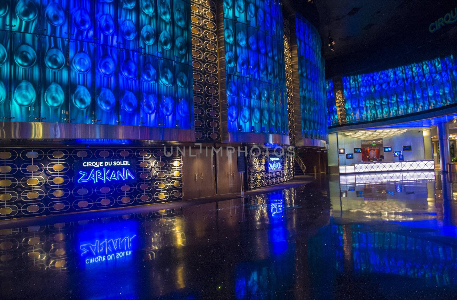 LAS VEGAS - JAN 13 : Zarkana at the Aria hotel in Las Vegas on January 13 2014. Zarkana is a Cirque du Soleil stage production written and directed by François Girard.