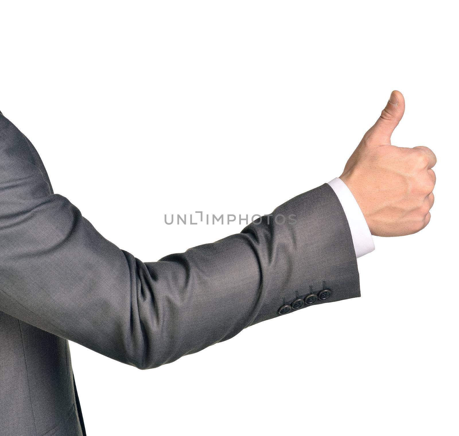 Business man showing thumb up by cherezoff
