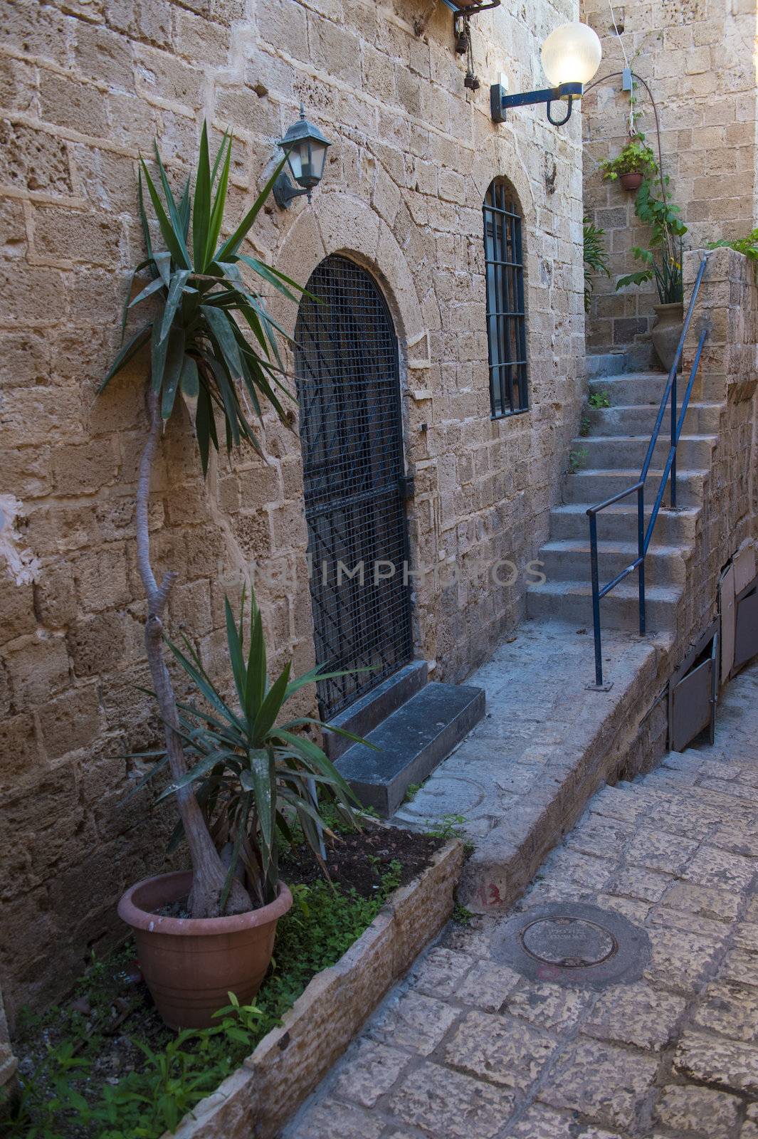 A narrow street in historic Jaffa , Israel