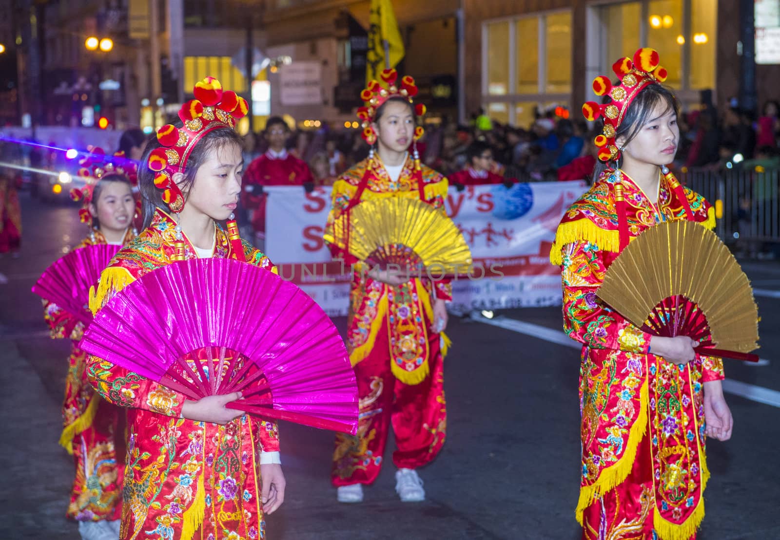 SAN FRANCISCO - FEB 15 : An unidentified participants at the Chinese New Year Parade in San Francisco , California on February 15 2014 , It is the largest Asian event in North America 