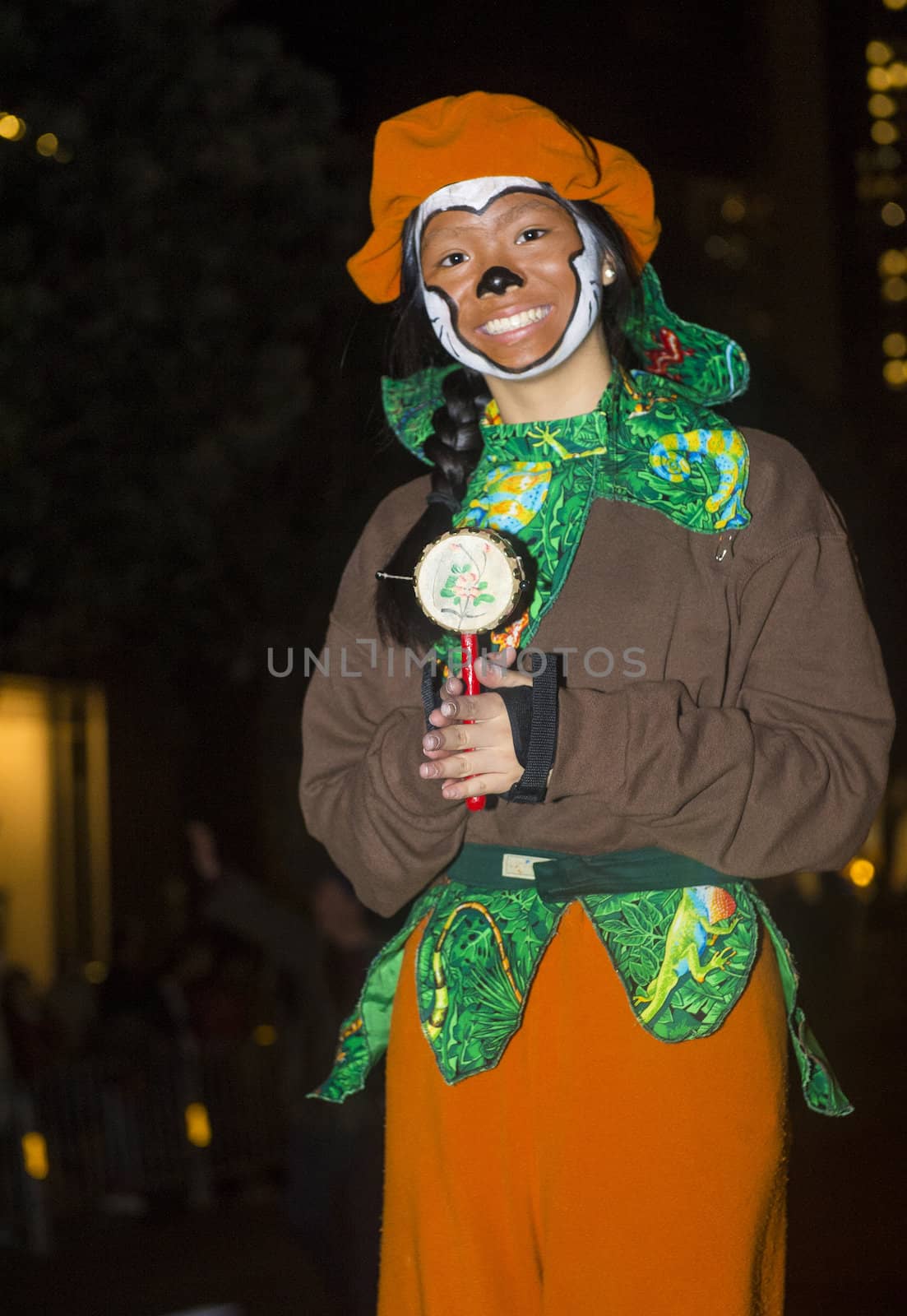 SAN FRANCISCO - FEB 15 : An unidentified participant at the Chinese New Year Parade in San Francisco , California on February 15 2014 , It is the largest Asian event in North America 