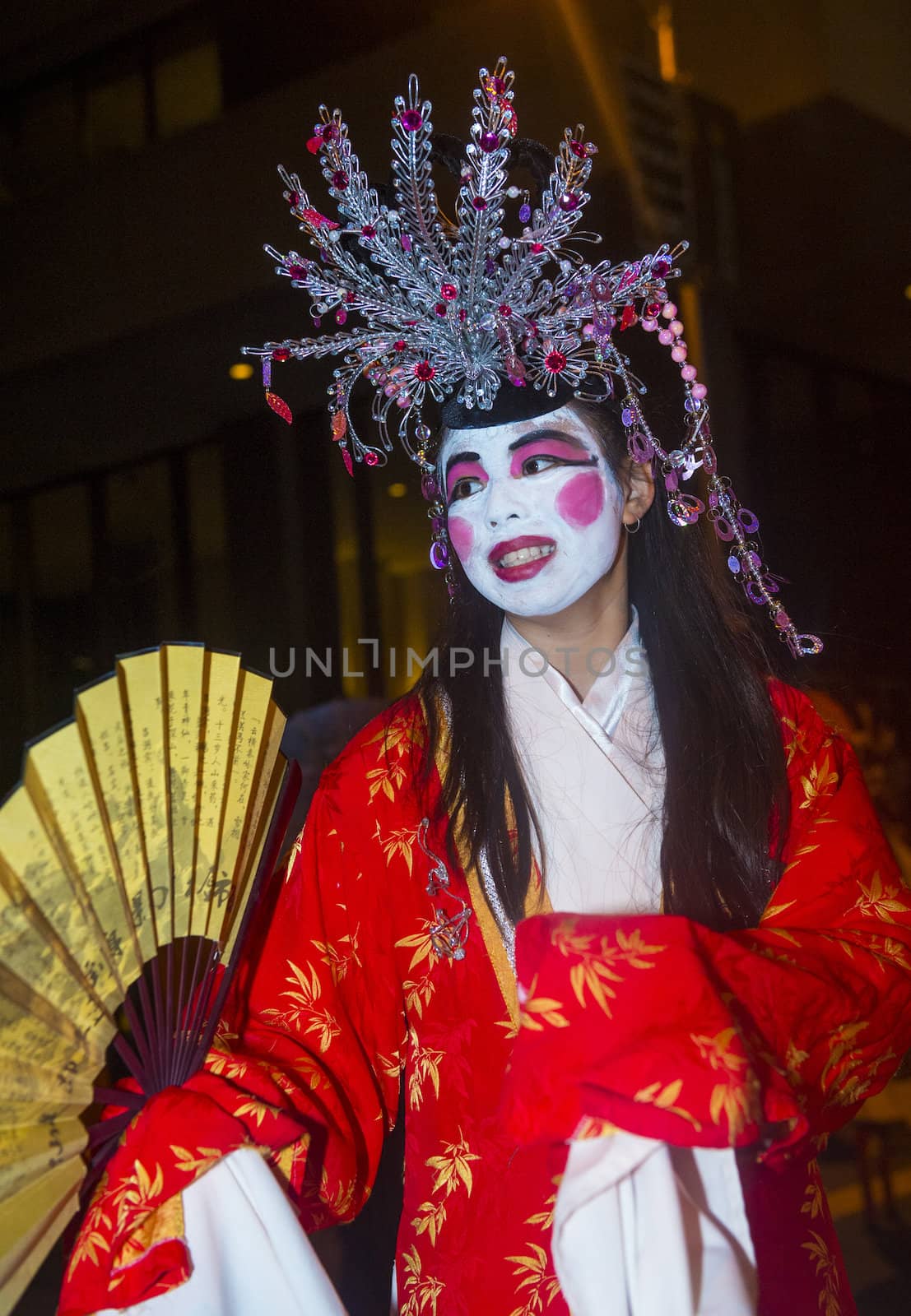 SAN FRANCISCO - FEB 15 : An unidentified participant at the Chinese New Year Parade in San Francisco , California on February 15 2014 , It is the largest Asian event in North America 