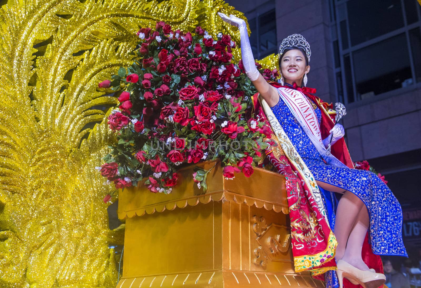 SAN FRANCISCO - FEB 15 : A parade float at the Chinese New Year Parade in San Francisco , California on February 15 2014 , It is the largest Asian event in North America 