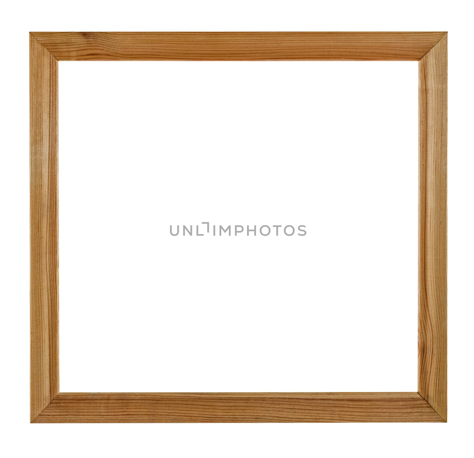 Wooden picture frame, isolated on white background, with clipping path