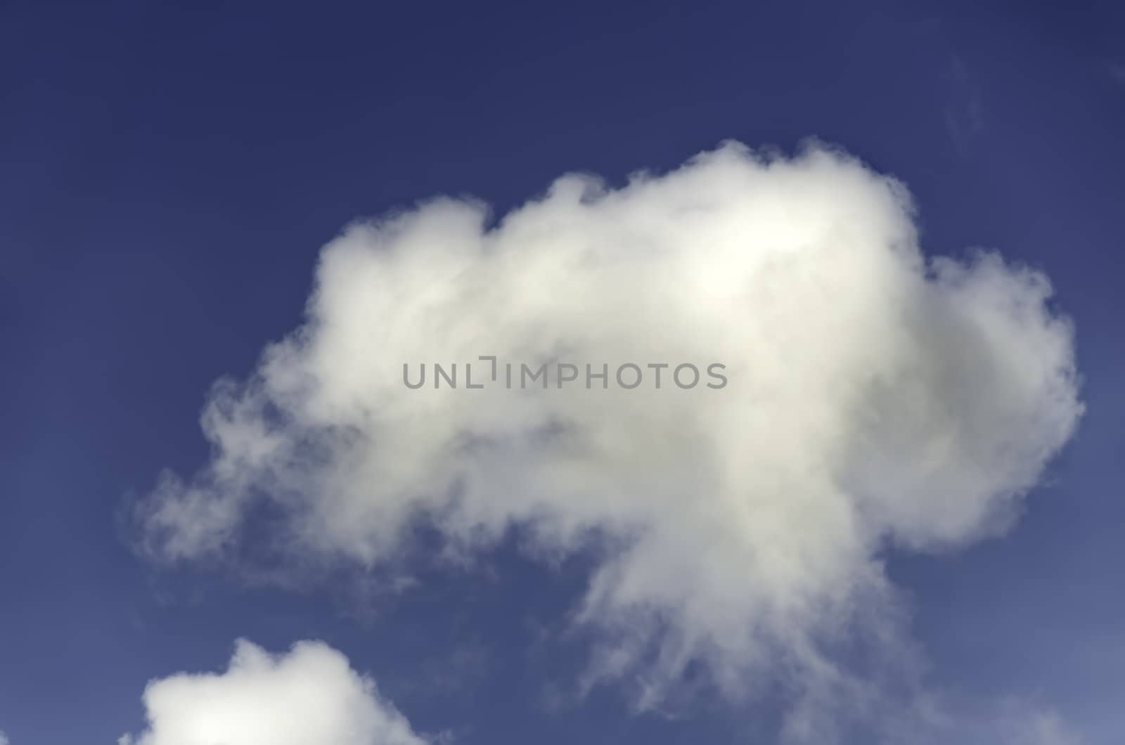 Fluffy cumulus clouds against blue sky