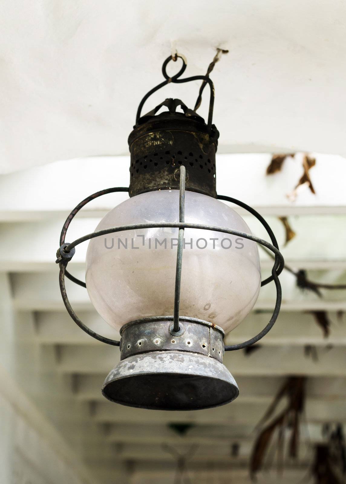 Old fashioned vintage lantern lamp 