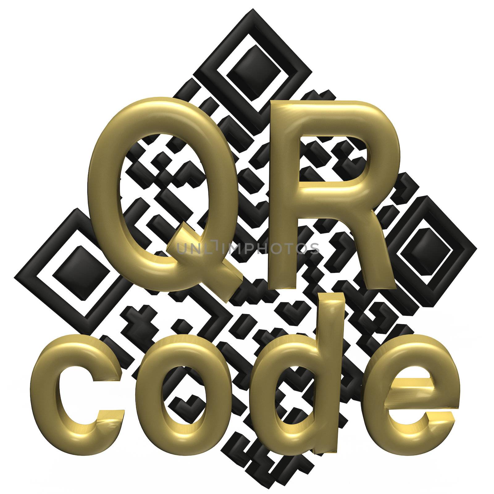 Abstract example of a three-dimensional QR code as a background