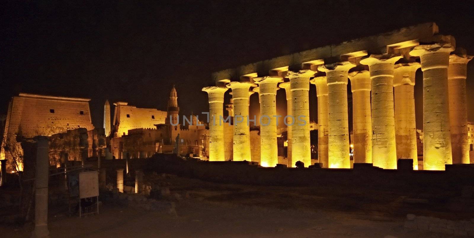 Luxor temple at night, Egypt  by jnerad