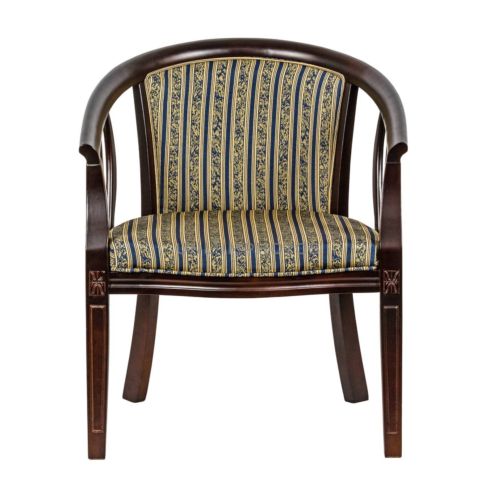 Wooden chair, isolated on white background, with clipping path