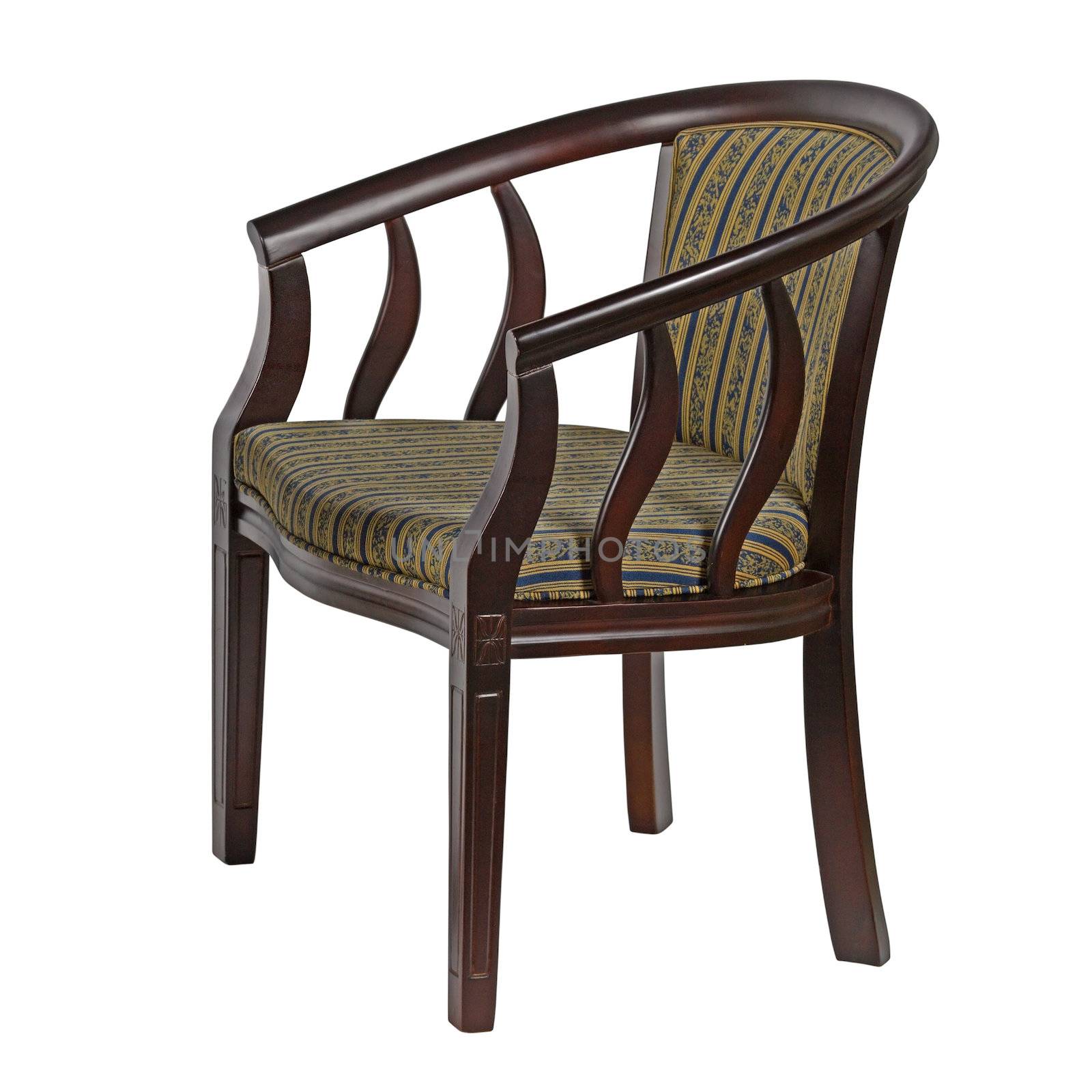 Wooden chair, isolated on white background, with clipping path

