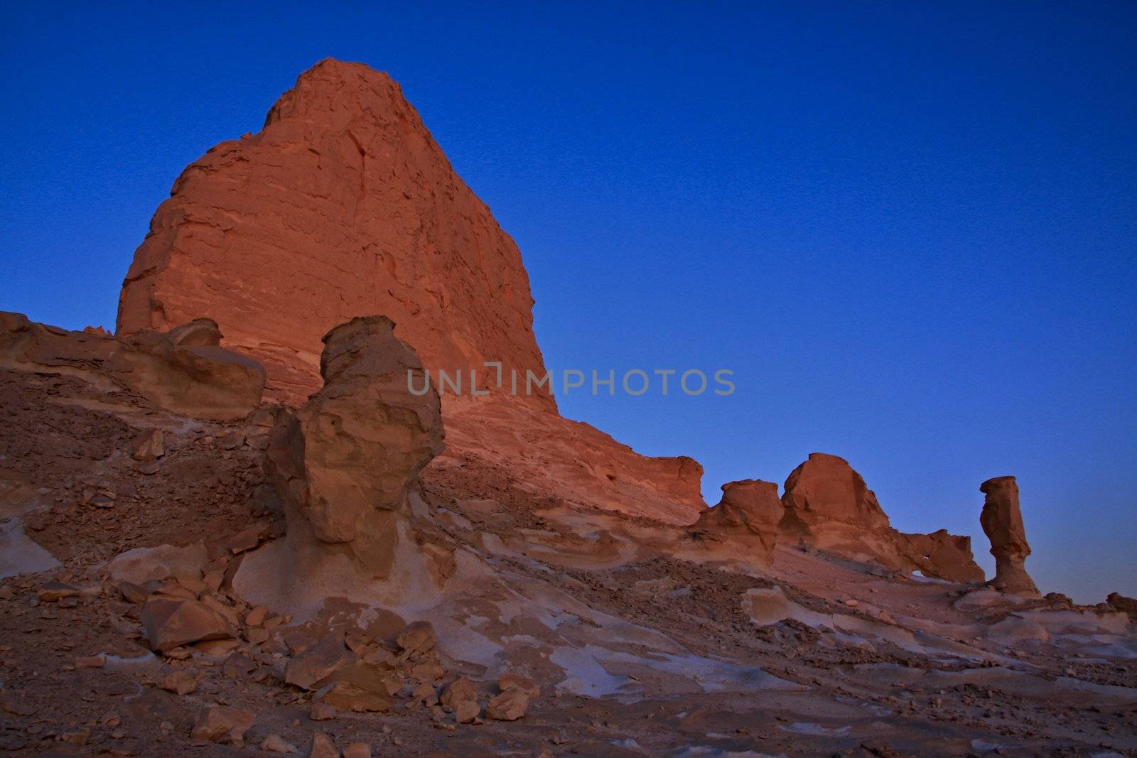 The limestone formation rocks in the White Desert, Egypt 