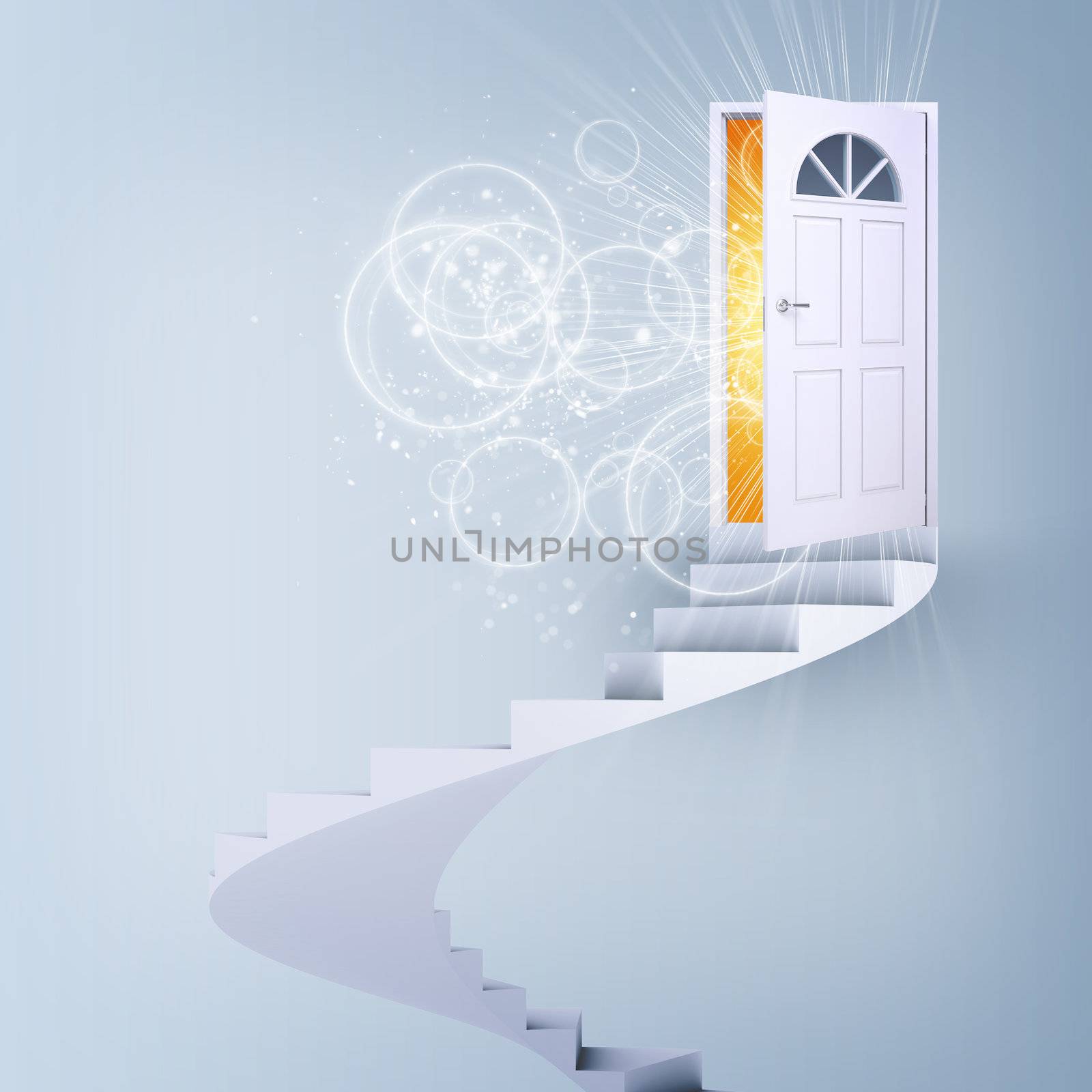 Spiral stairs and magic doors by cherezoff