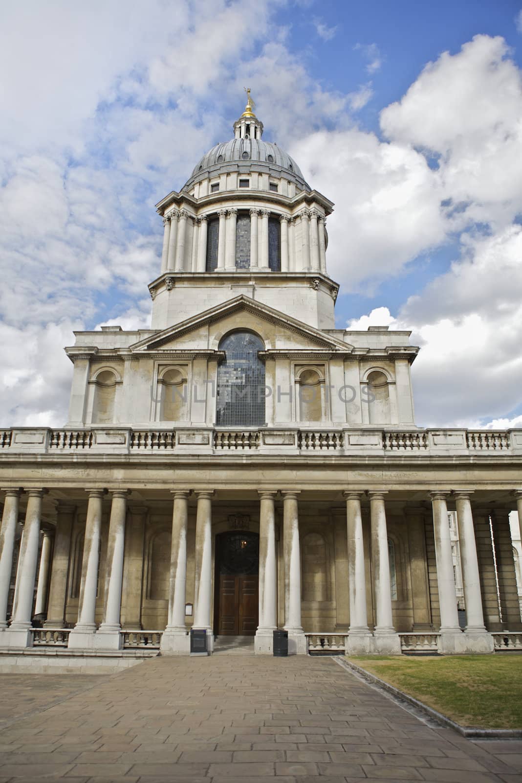 Architecture of the Royal Naval College and University of Greenwich in London, UK