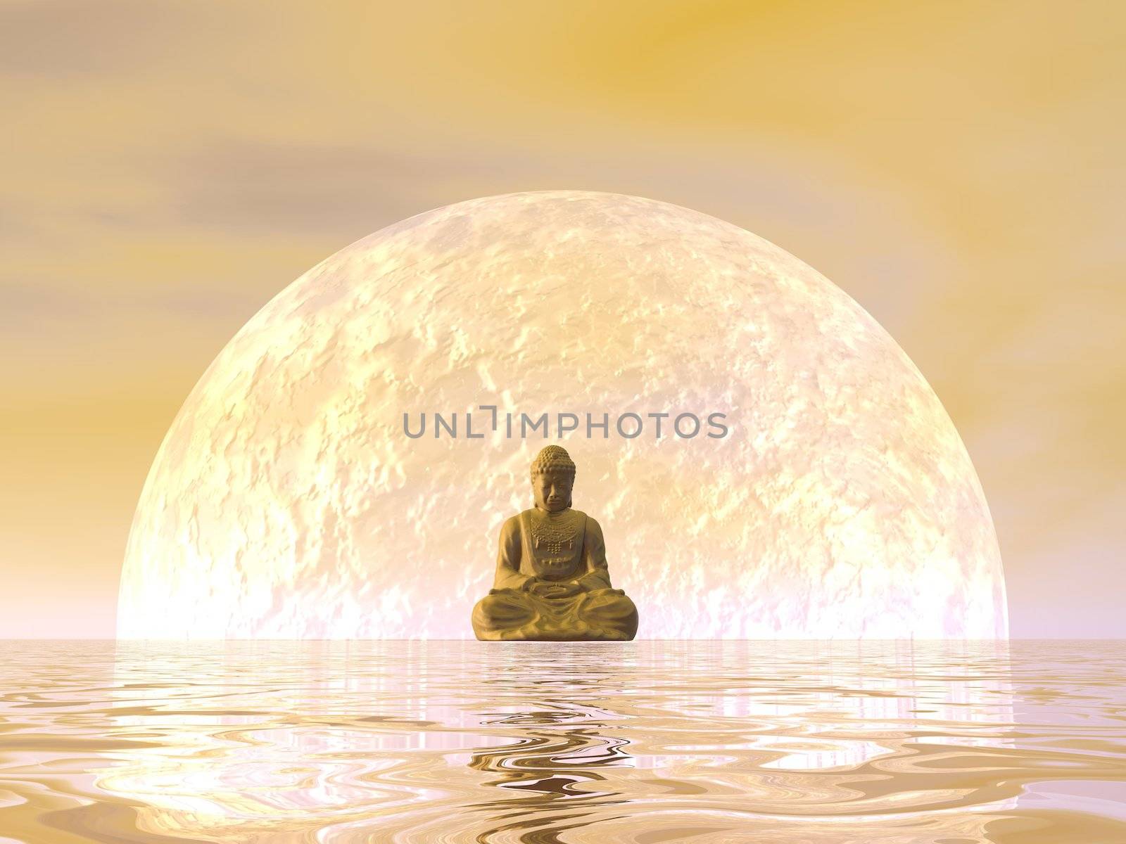Buddha meditation - 3D render by Elenaphotos21