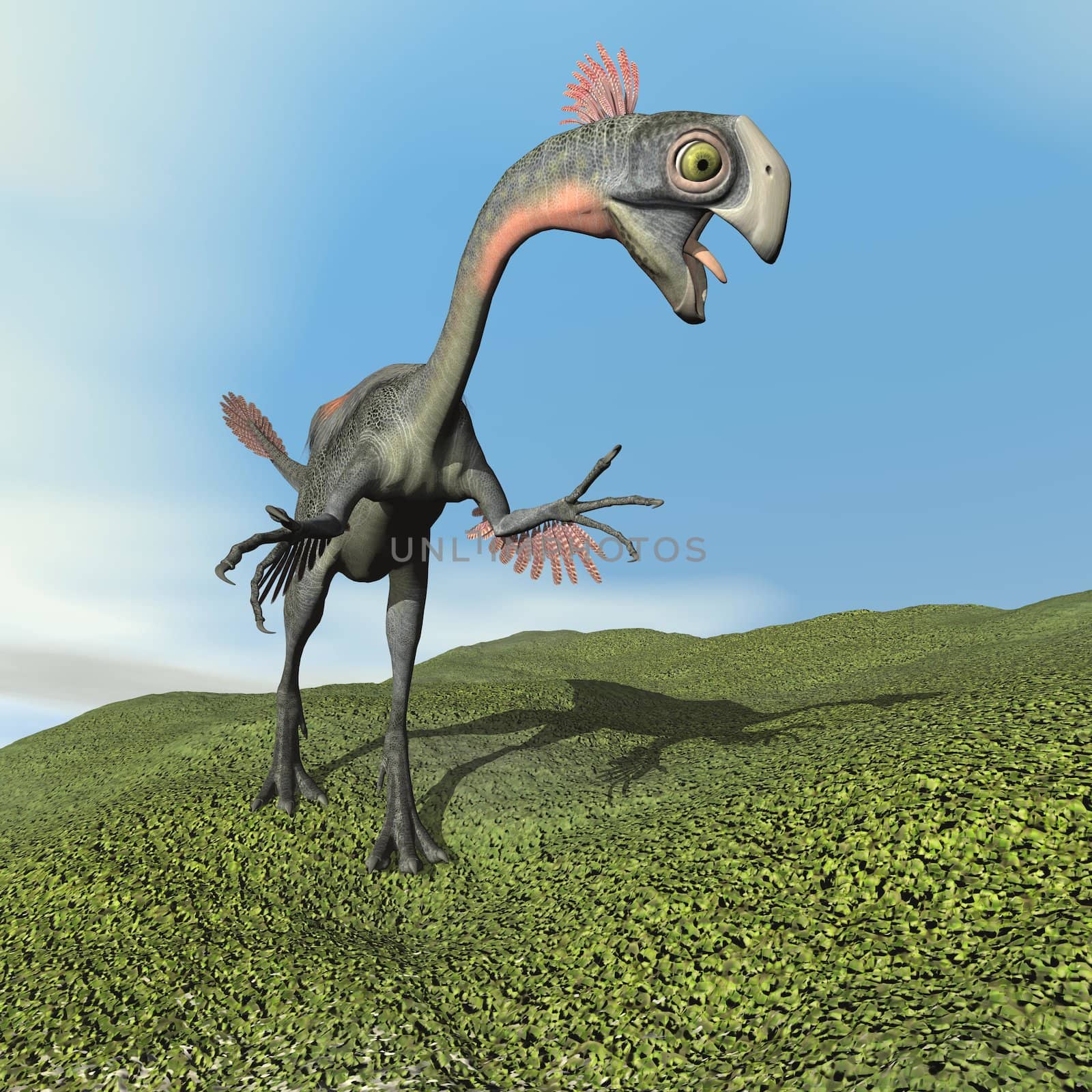Aucasaurus dinoasaur roaring - 3D render by Elenaphotos21