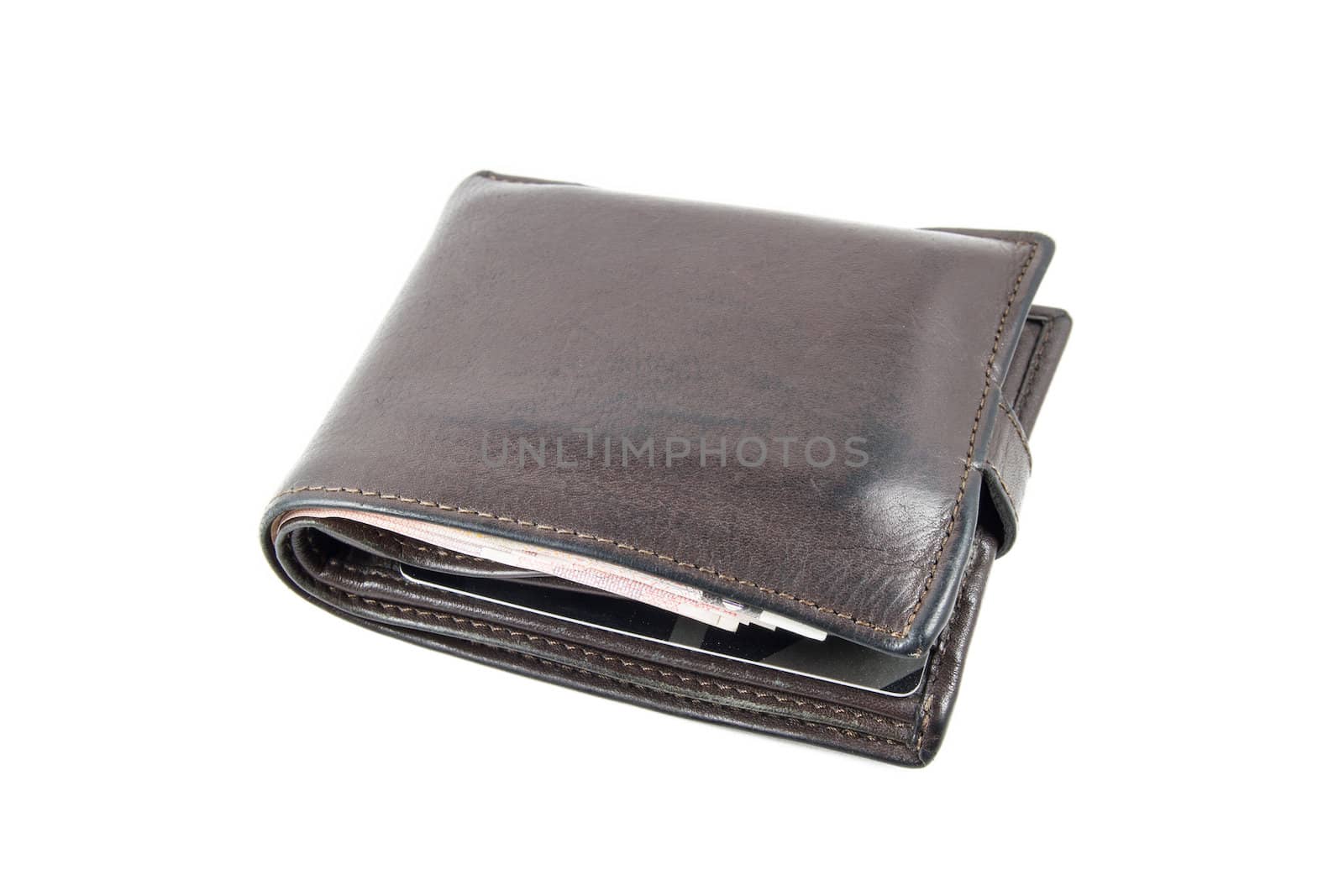 Brown wallet isolated on white background