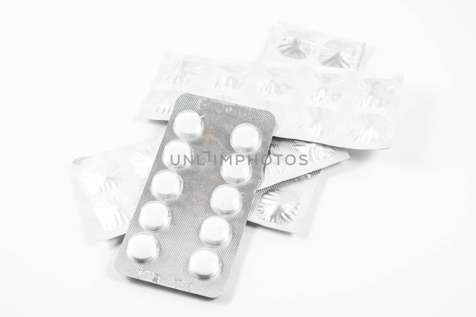 Medicine packs isolated on white background