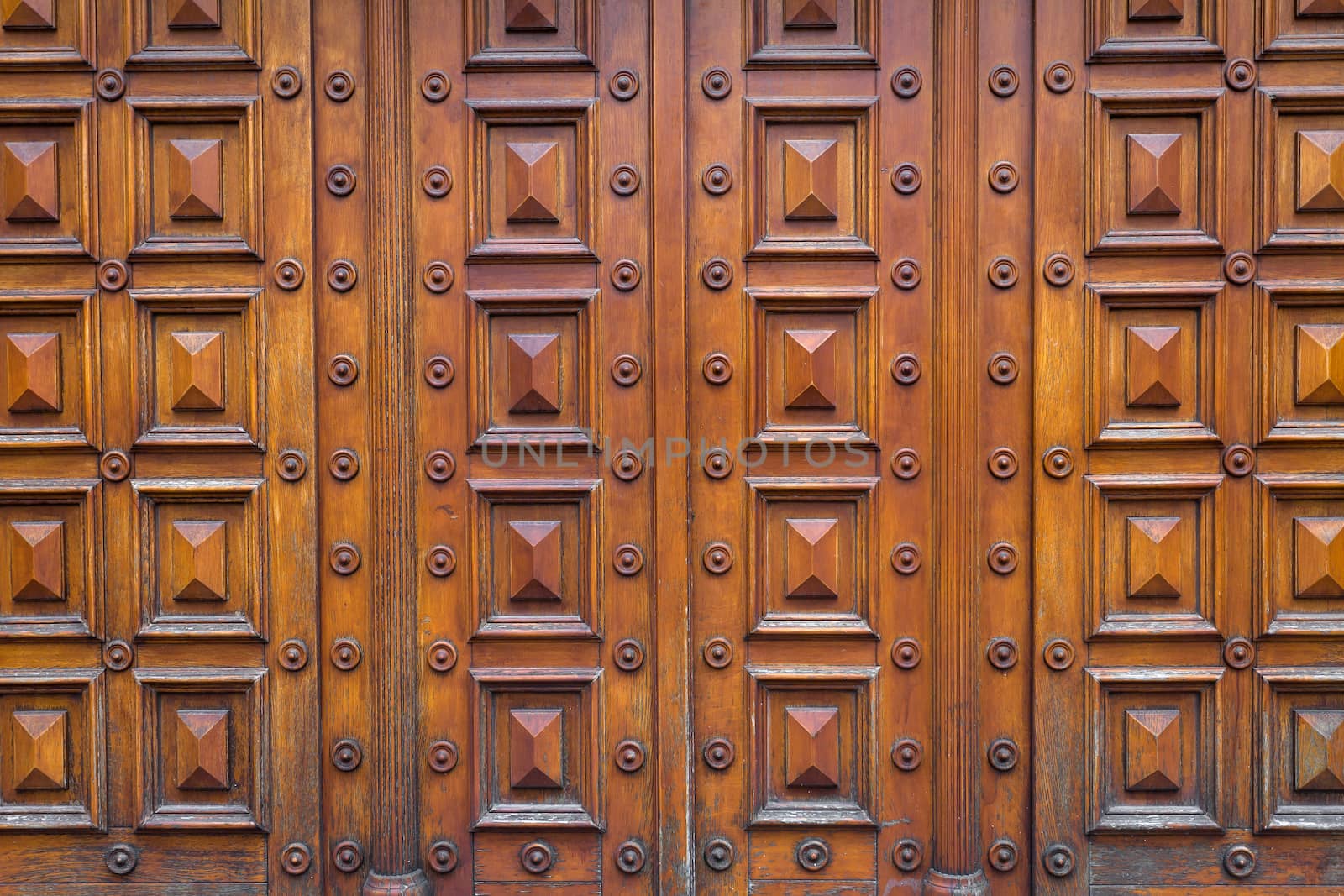 Detail of a typical wood house door in Vienna