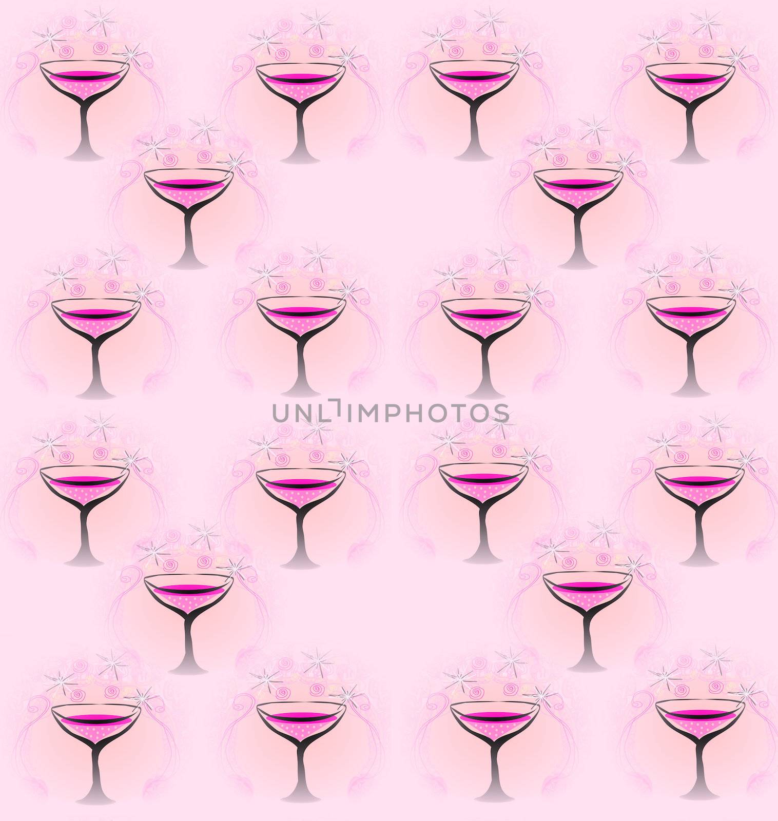 wine glasses pattern