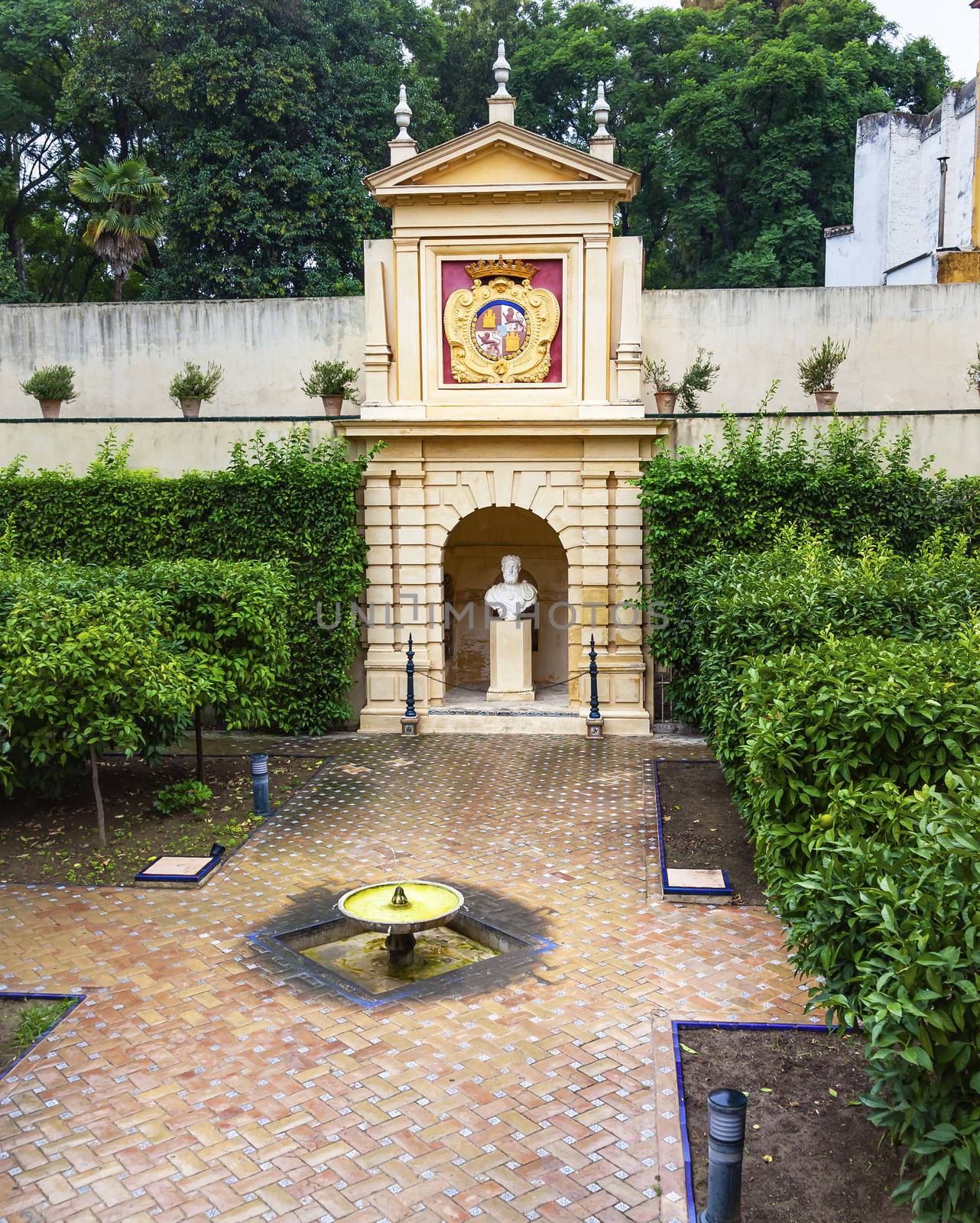 Statues Fountain Garden Alcazar Royal Palace Seville by bill_perry