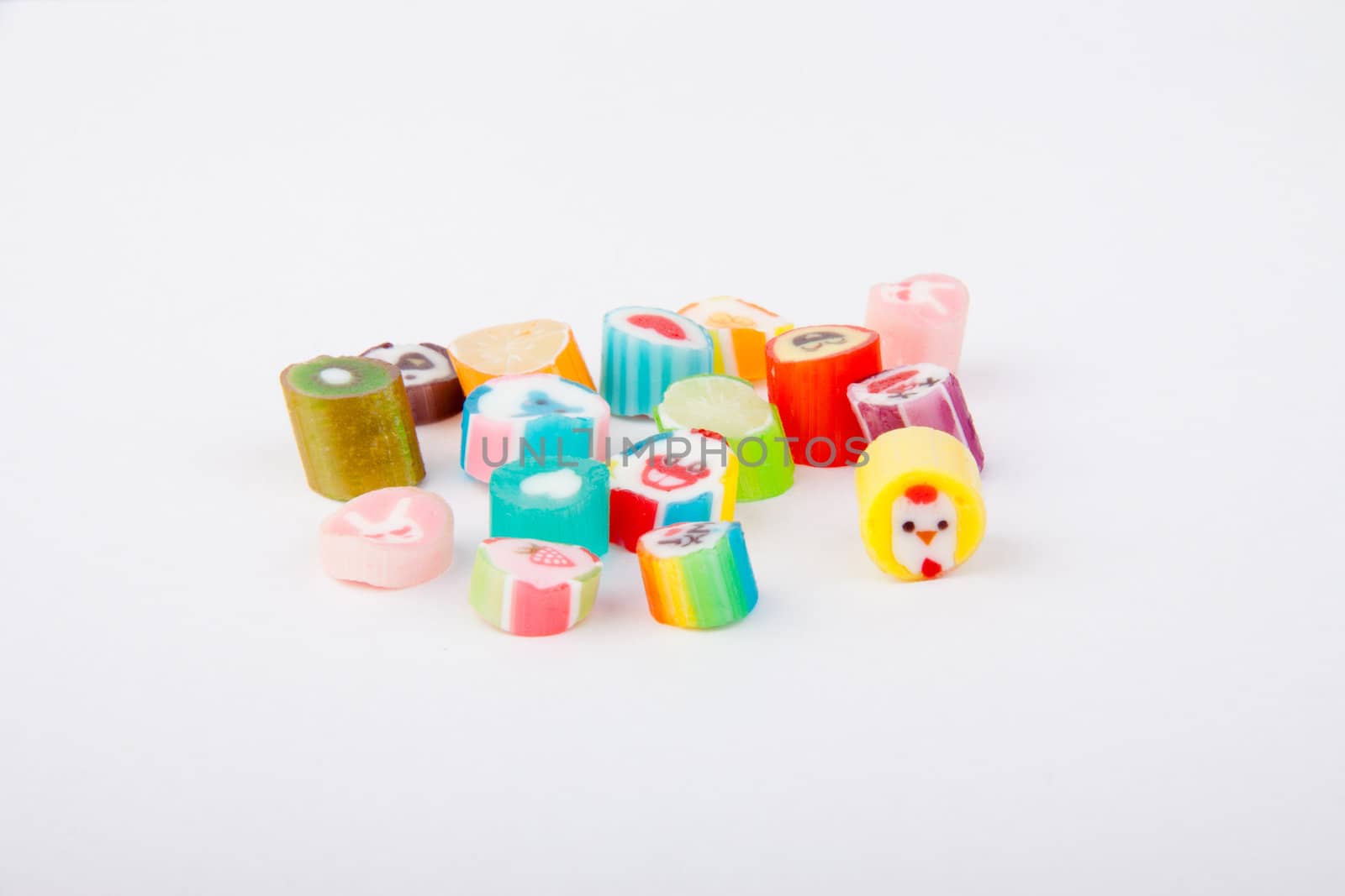 Many kinds of candy shape