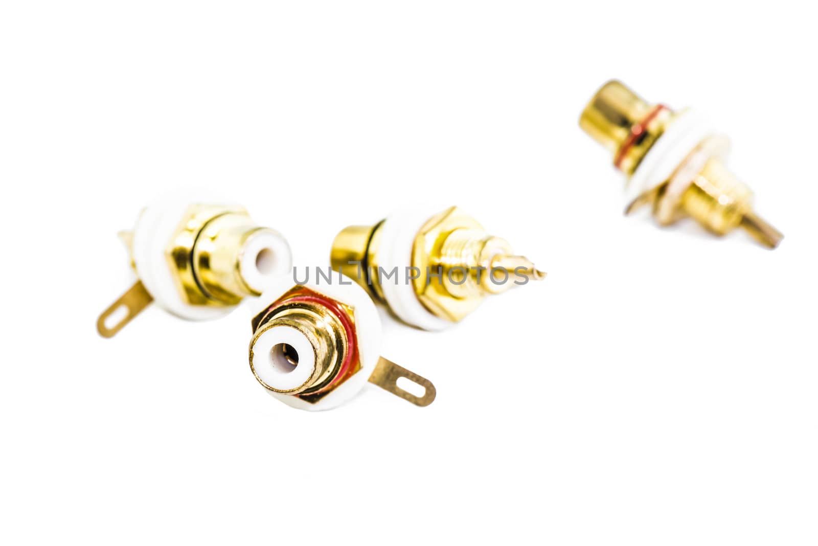 RCA connectors in the white background by wmitrmatr