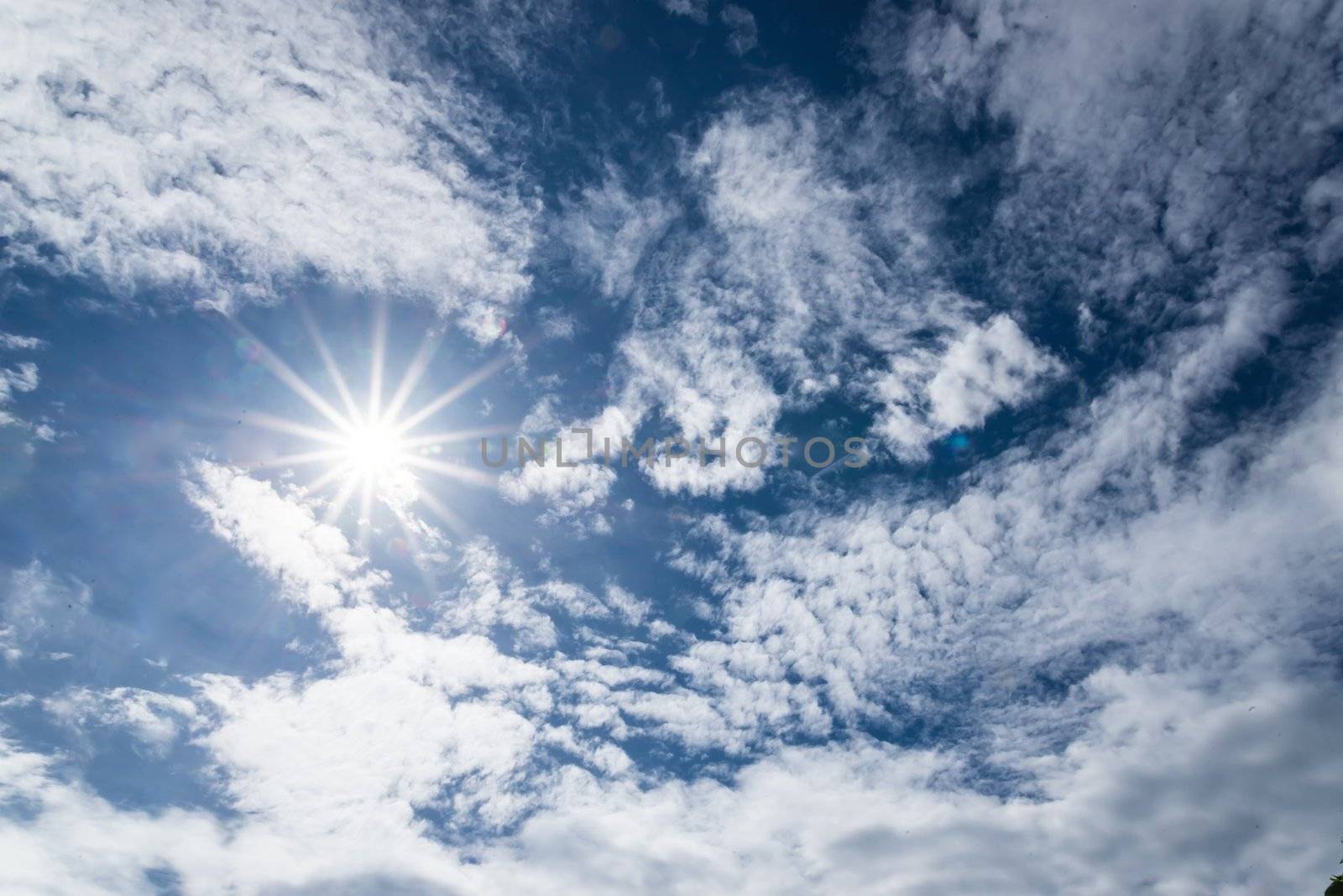 Nice white cloud and sun with fair on the sky by wmitrmatr