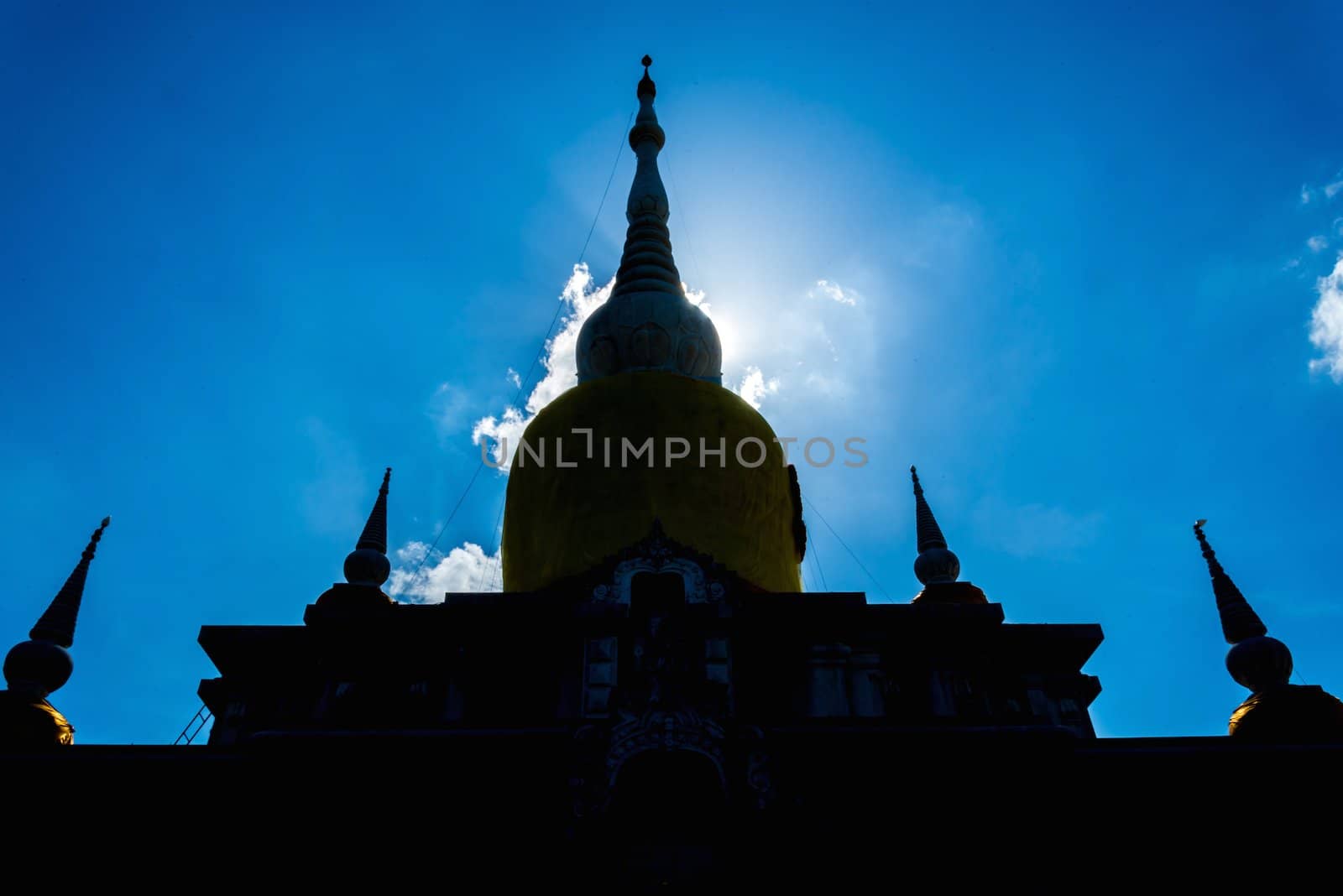 Silhouette Buddha's relics in Thailand, Name is phra tard na dun by wmitrmatr