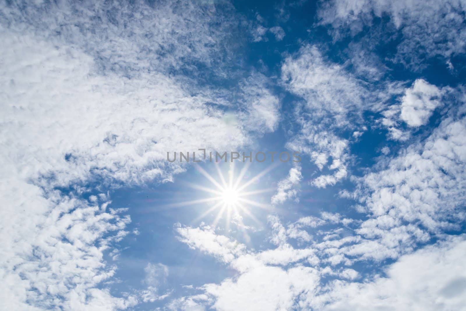 Nice white cloud and sun with fair on the sky by wmitrmatr