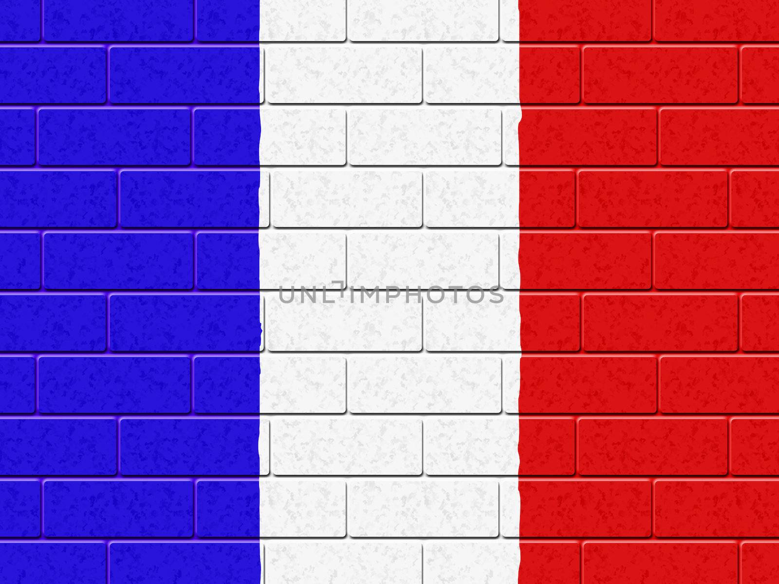 French Flag Represents Blank Space And Concrete by stuartmiles