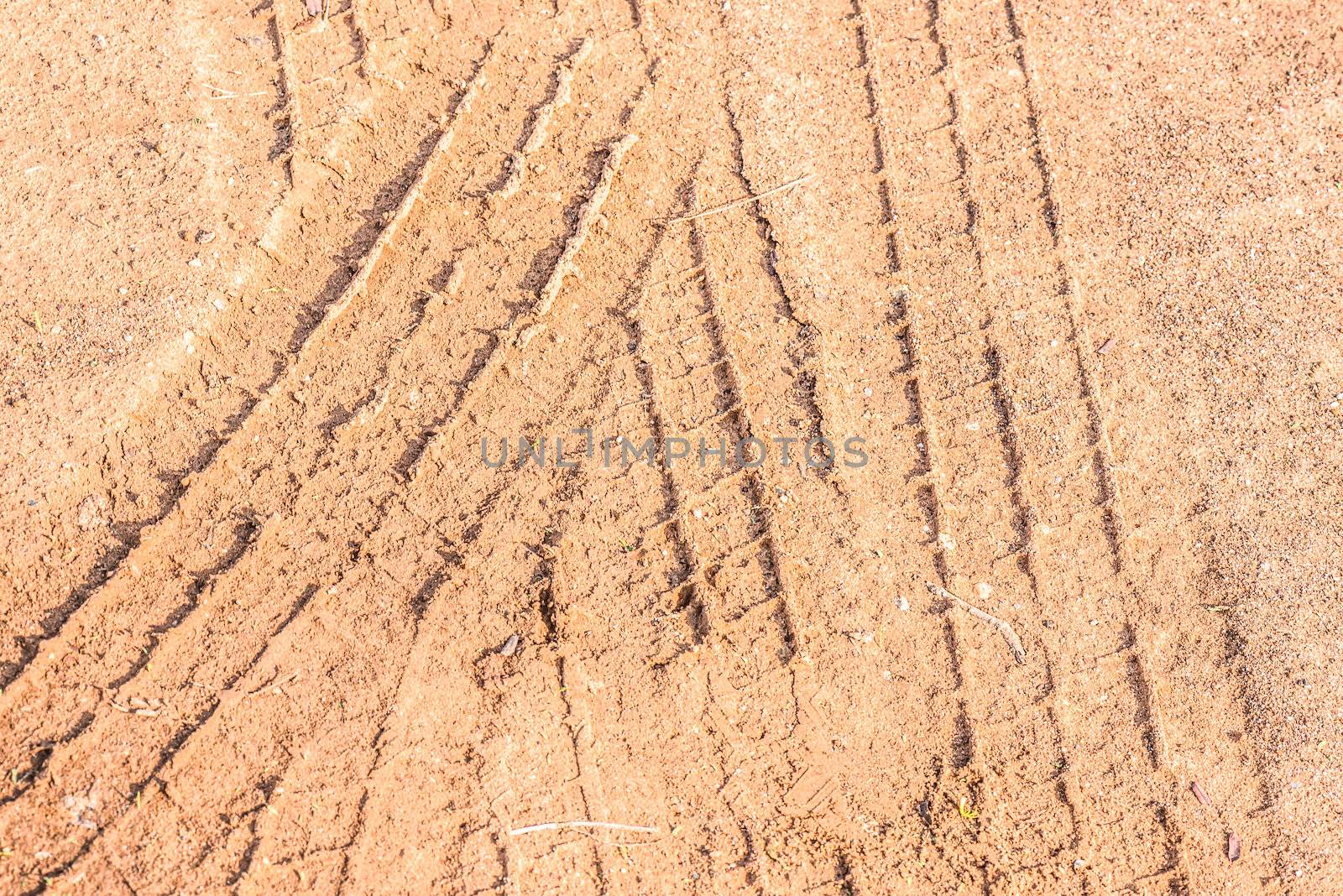 Tire tracks on the sand by wmitrmatr