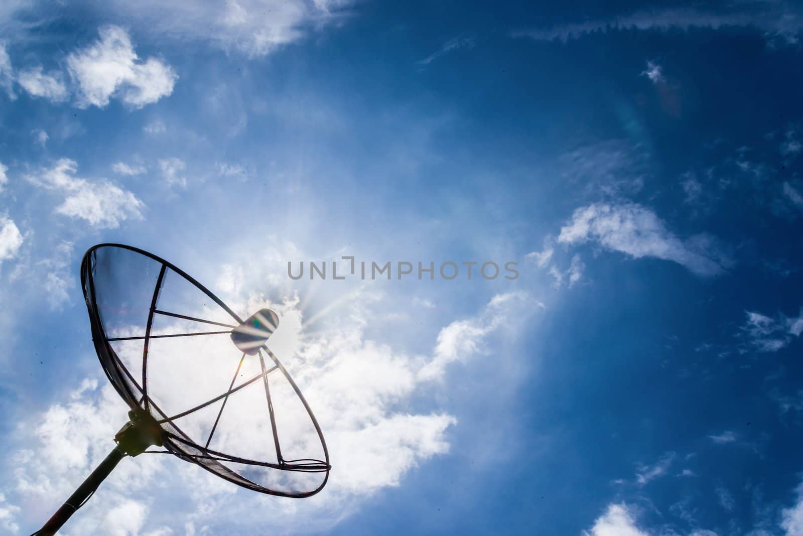 Satellite dish sky sun blue sky communication technology network .