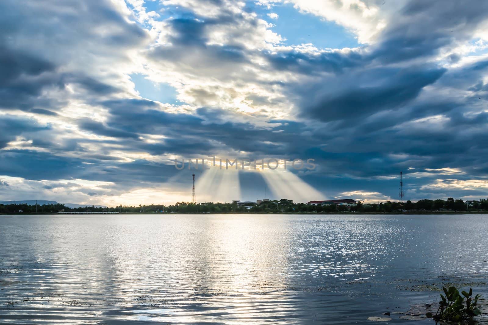 Sunset Landscape with Clouds