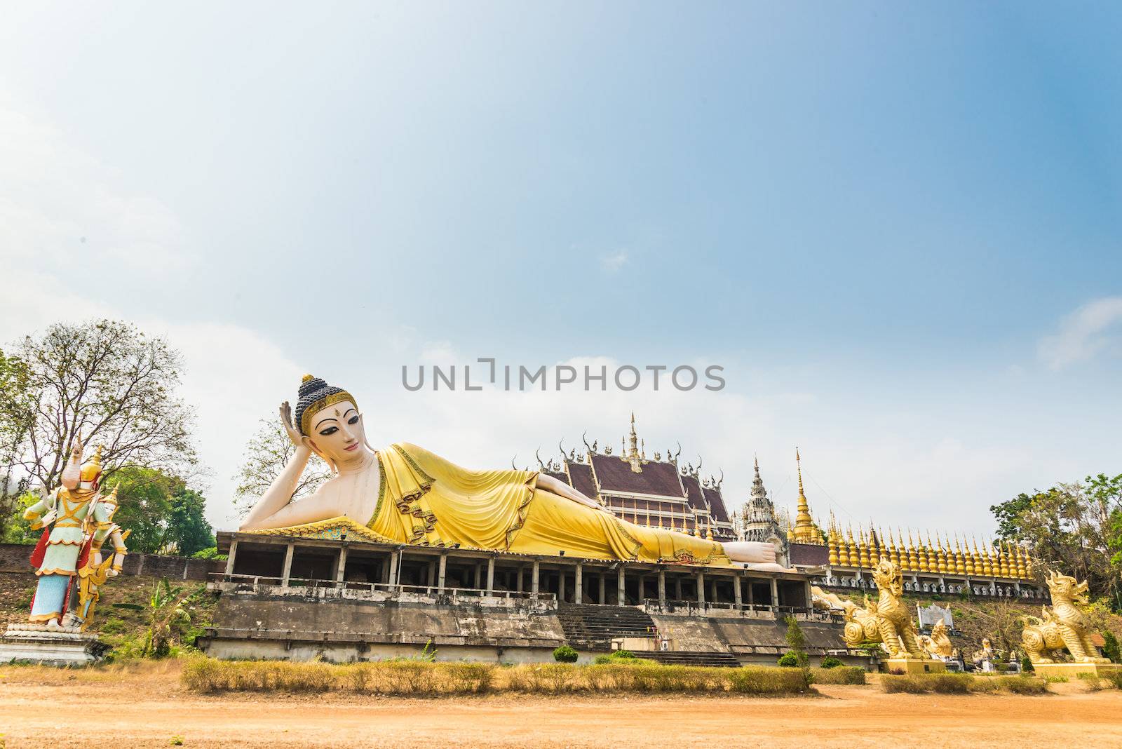 Reclining image of Buddha in Thailand.