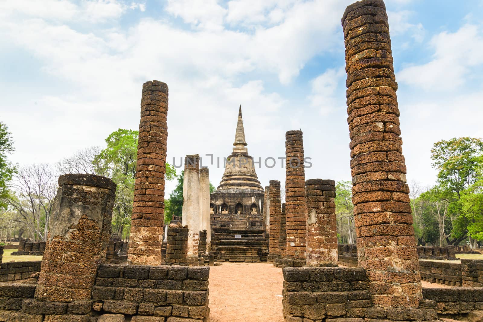 Sukhothai ruin old city country Thailand