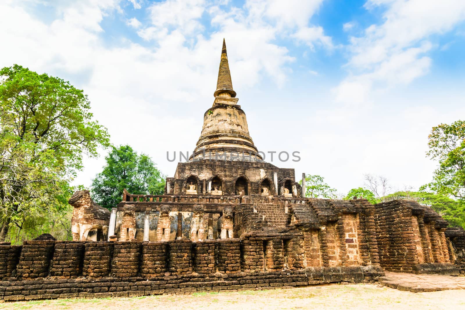 Sukhothai ruin old city country Thailand