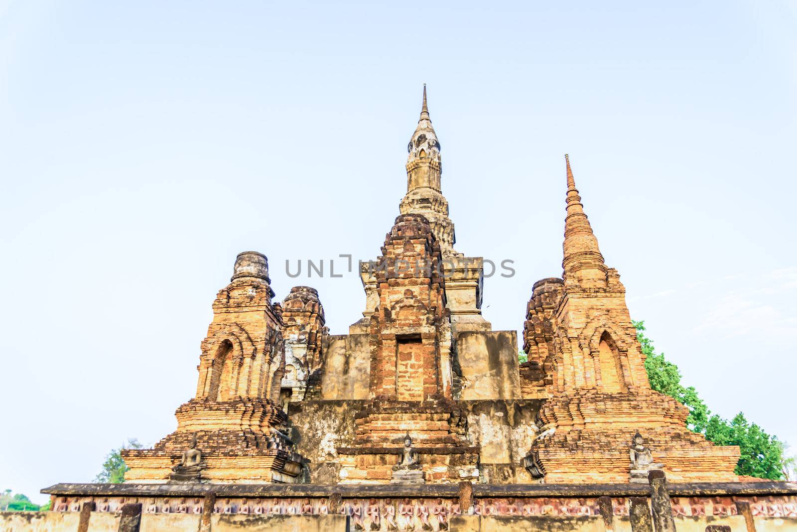 Sukhothai ruin old city country Thailand