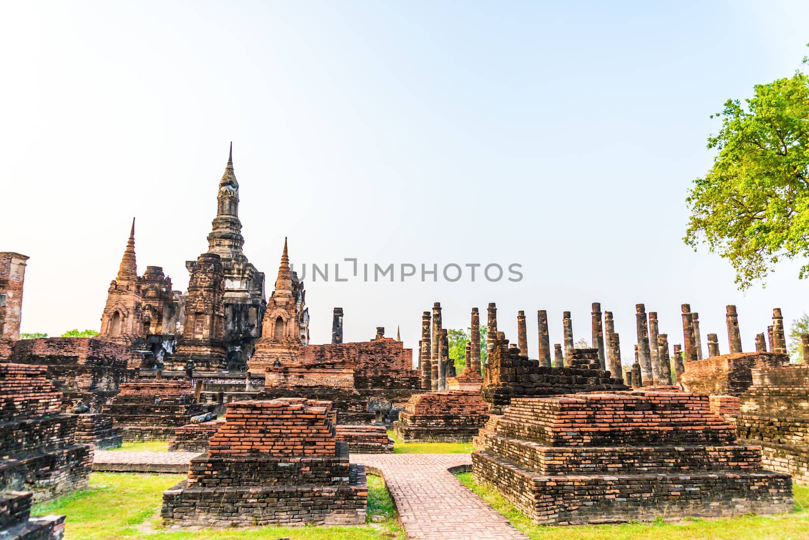 Sukhothai ruin old city country Thailand