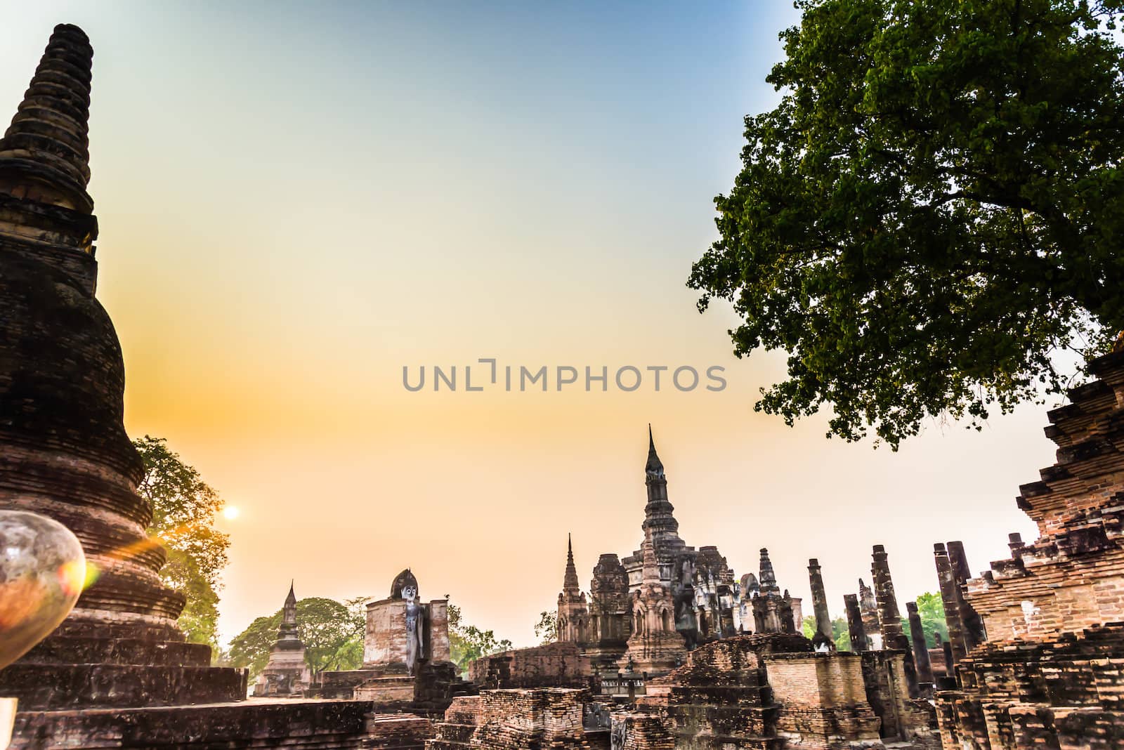 Sukhothai ruin old city by wmitrmatr