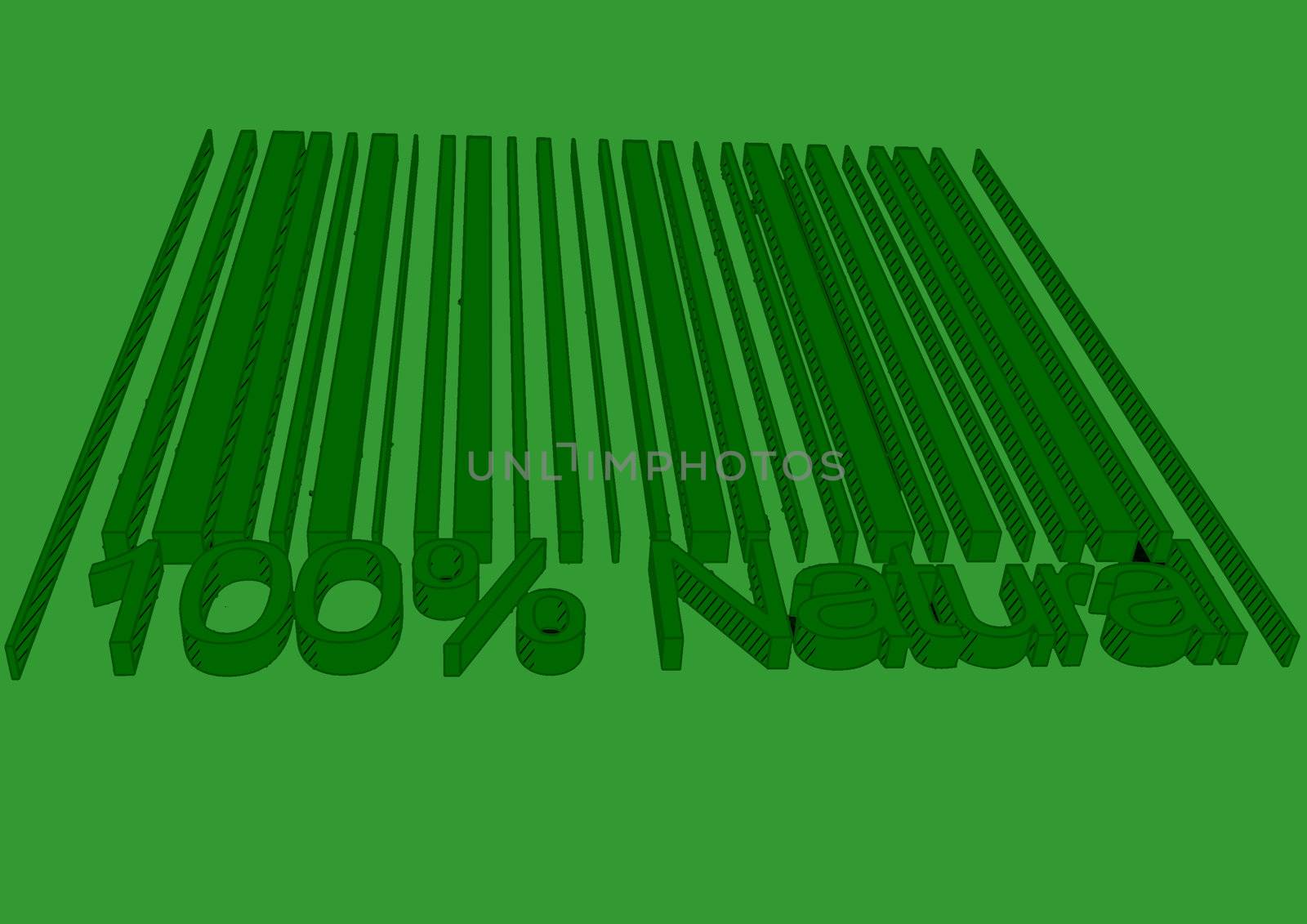 100 percent Natural barcodes drow as backgraund