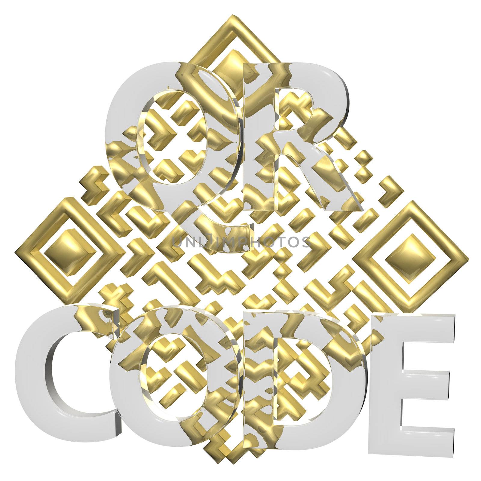 Abstract example of a three-dimensional QR code as a background