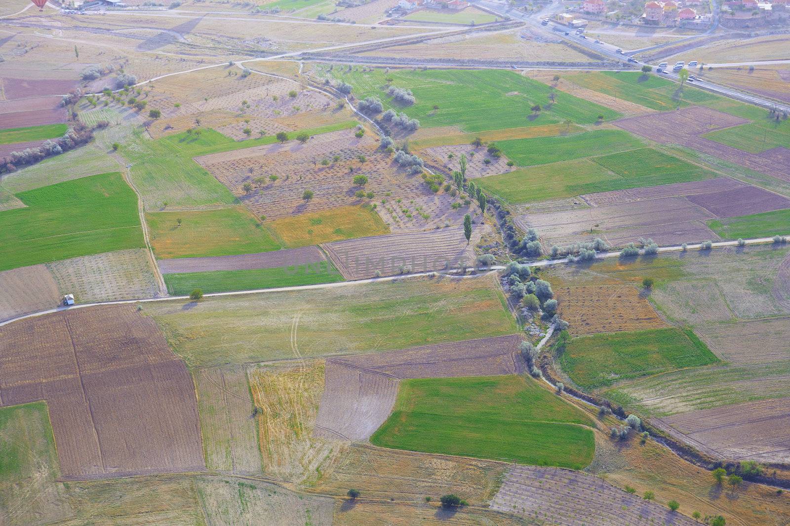 Aerial view on the landscapes of Cappadocia. Turkey