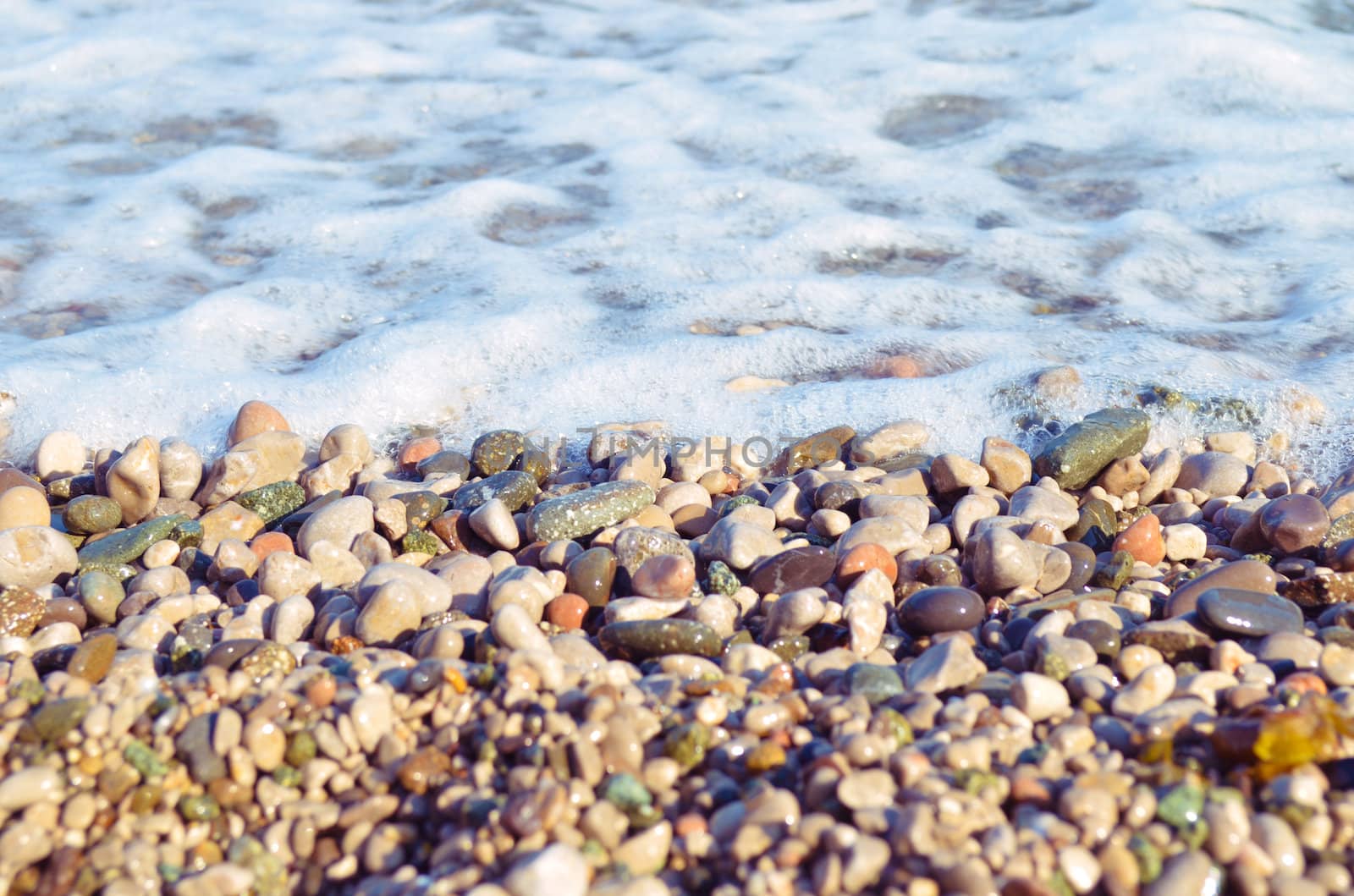 Beach pebbles the Black Sea. Crimea. Ukraine