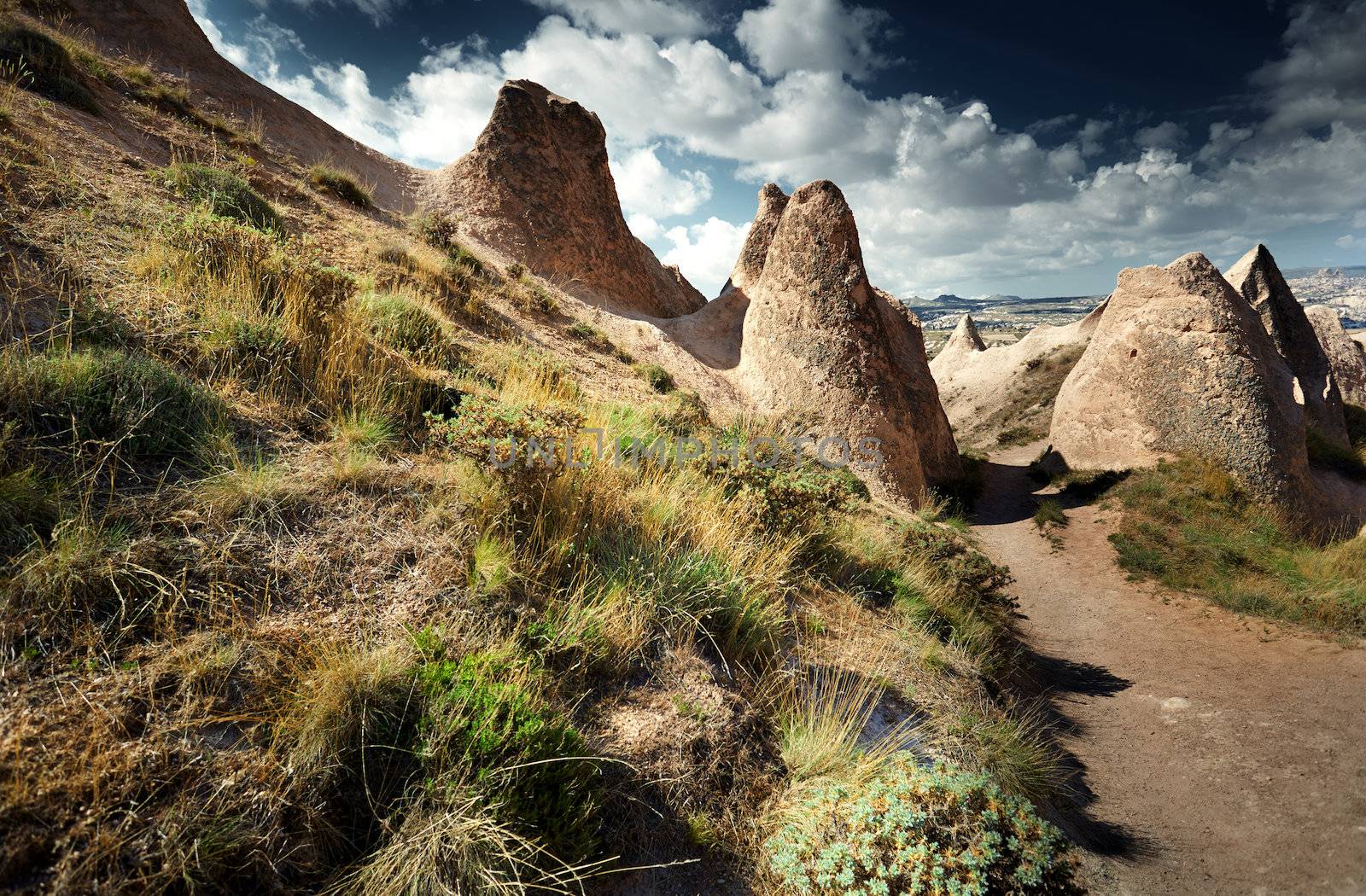 Rock formations of Cappadocia. Turkey. Horizontal photo