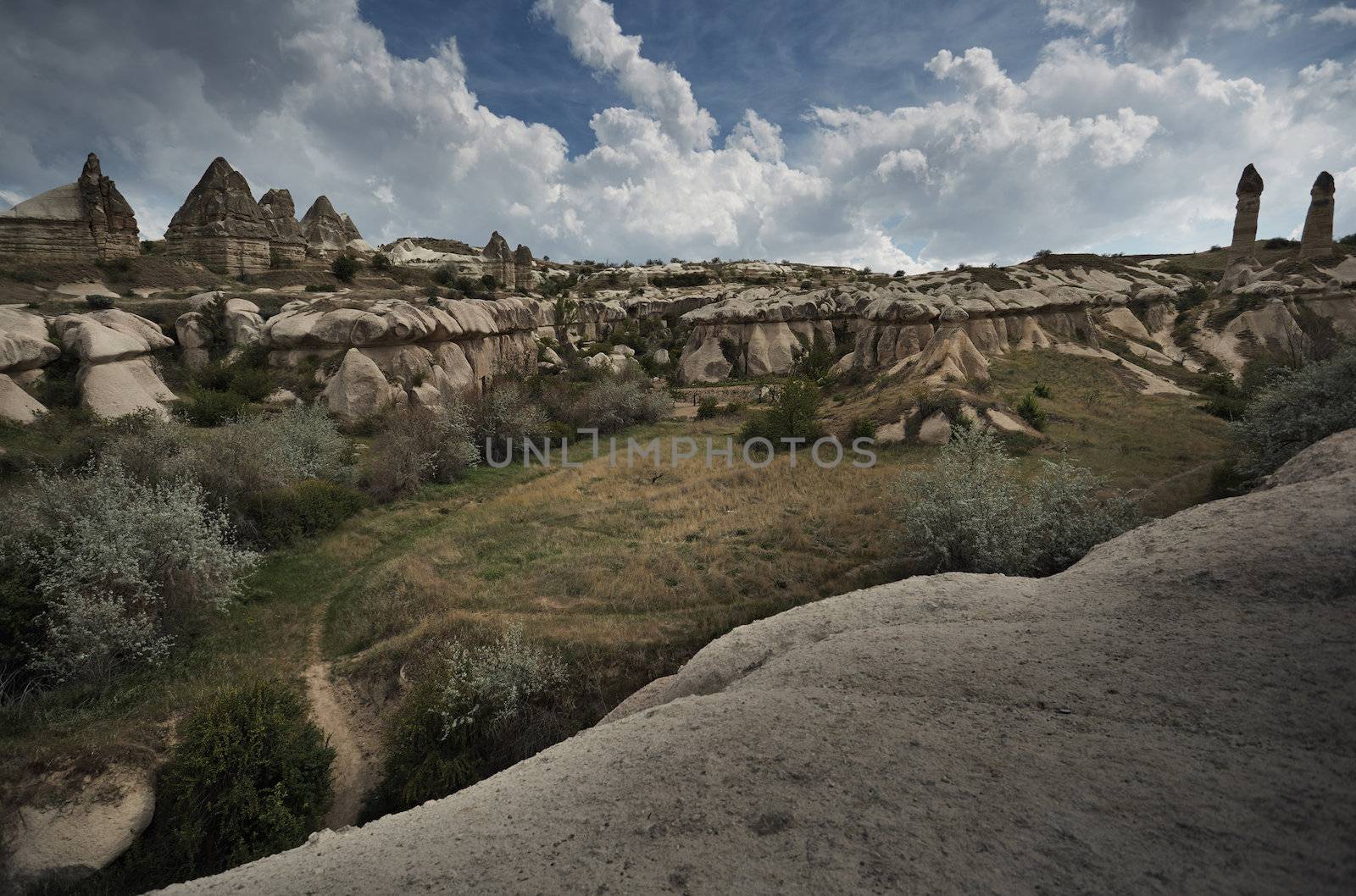 Rock formations of Cappadocia. Turkey. Horizontal photo