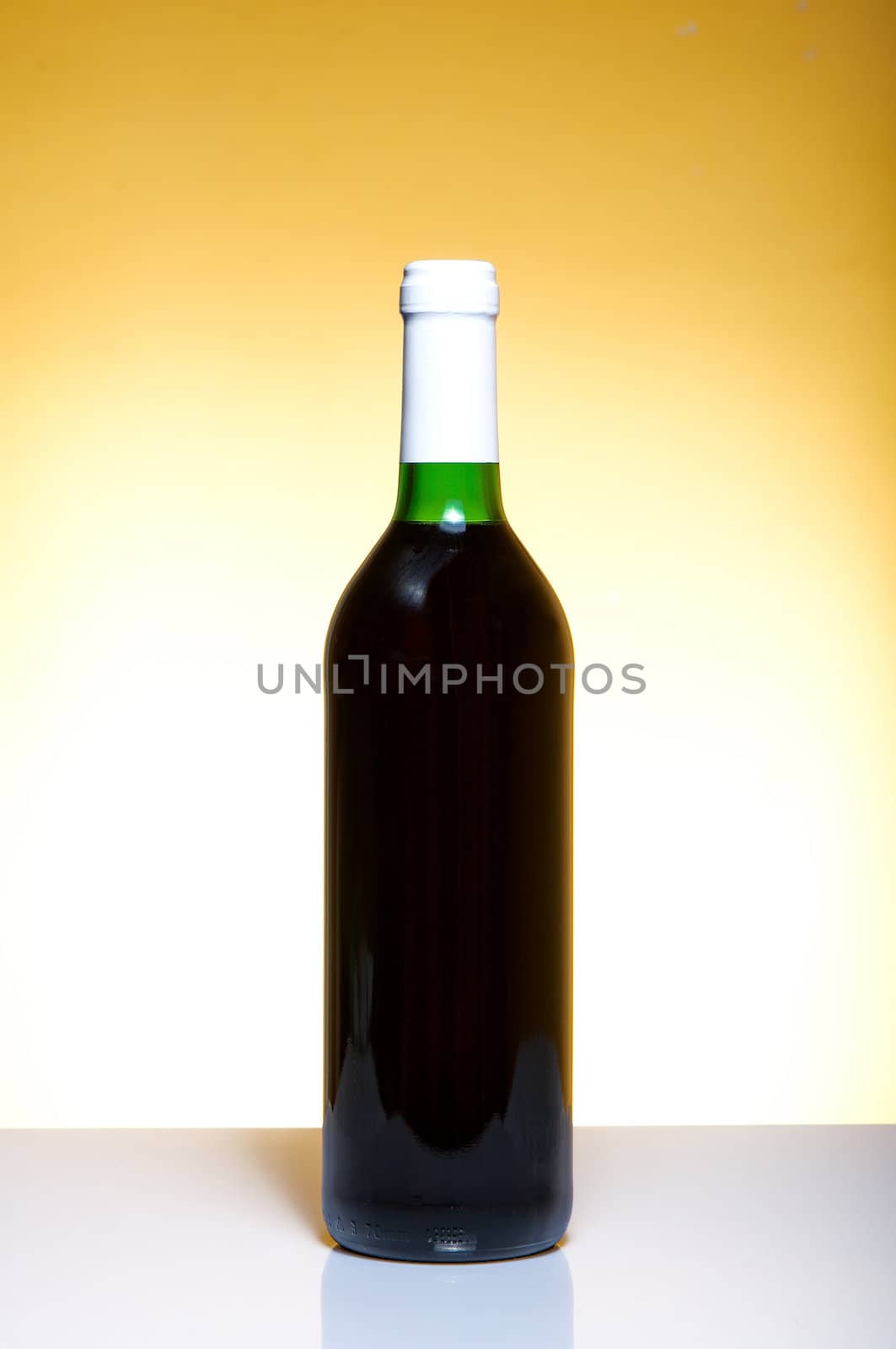 Vine bottle on orange background by anderm