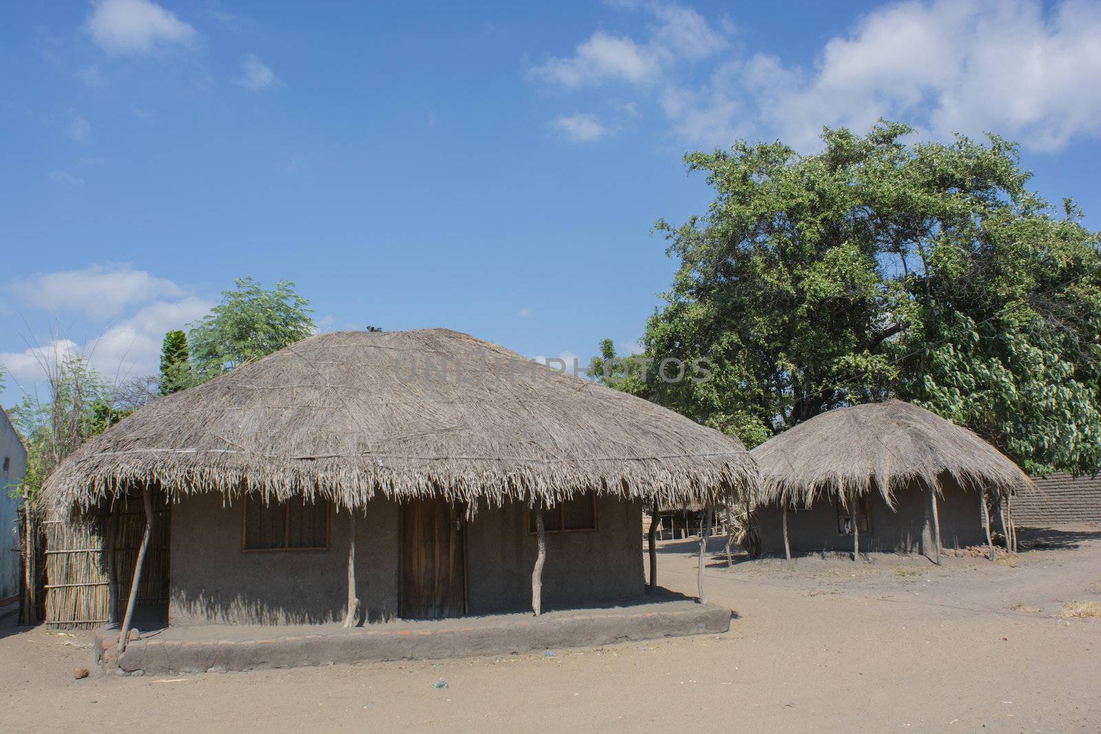 typical African house with a thatched roof