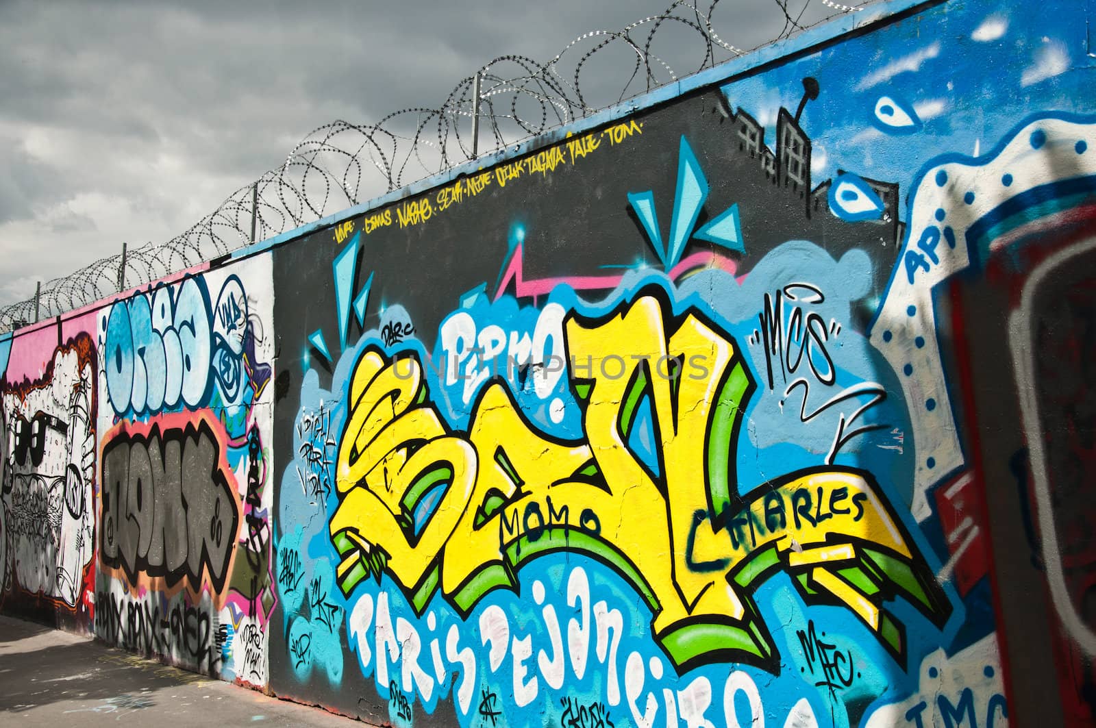 urban Art street in paris - abstract wall