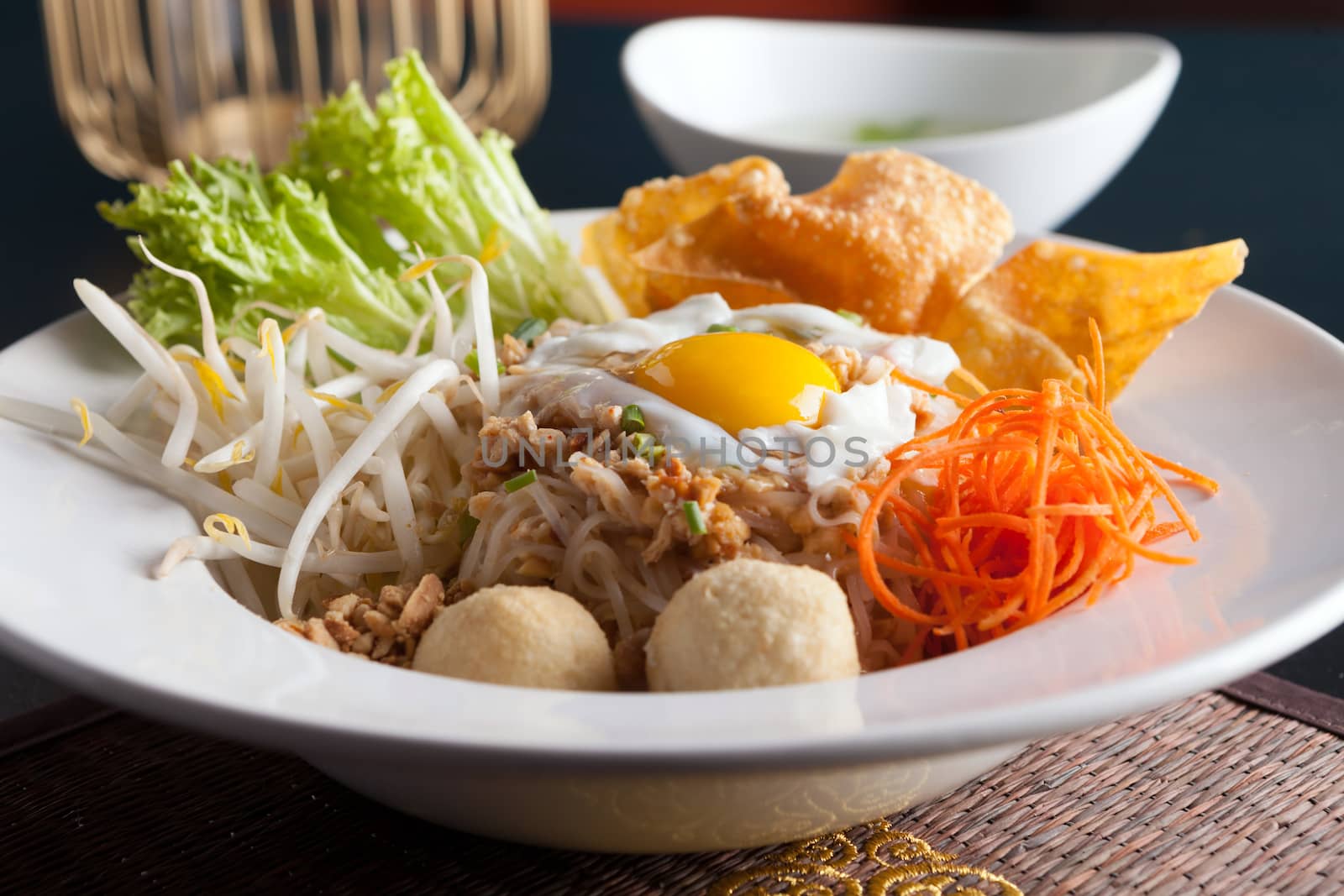 Thai Noodle Dish with Fried Egg by graficallyminded